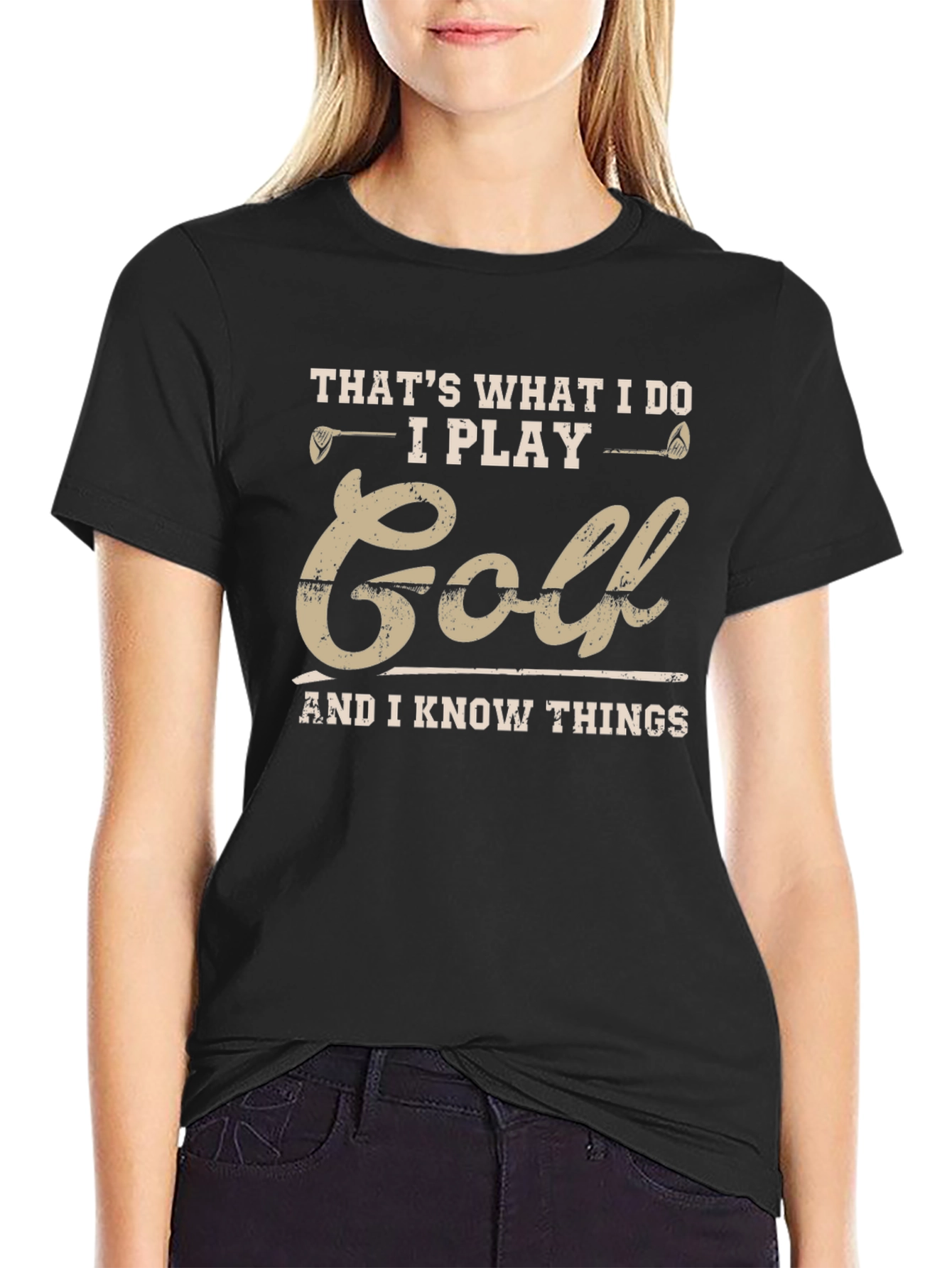 Black That's What I Do I Play Golf T-Shirt view 2