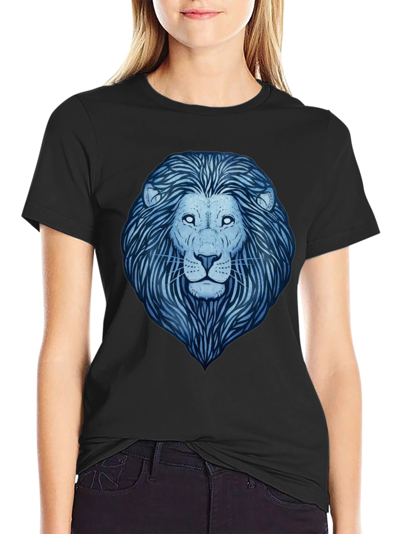 Black Lion Graphic Tee - Men's Black T-Shirt view 2