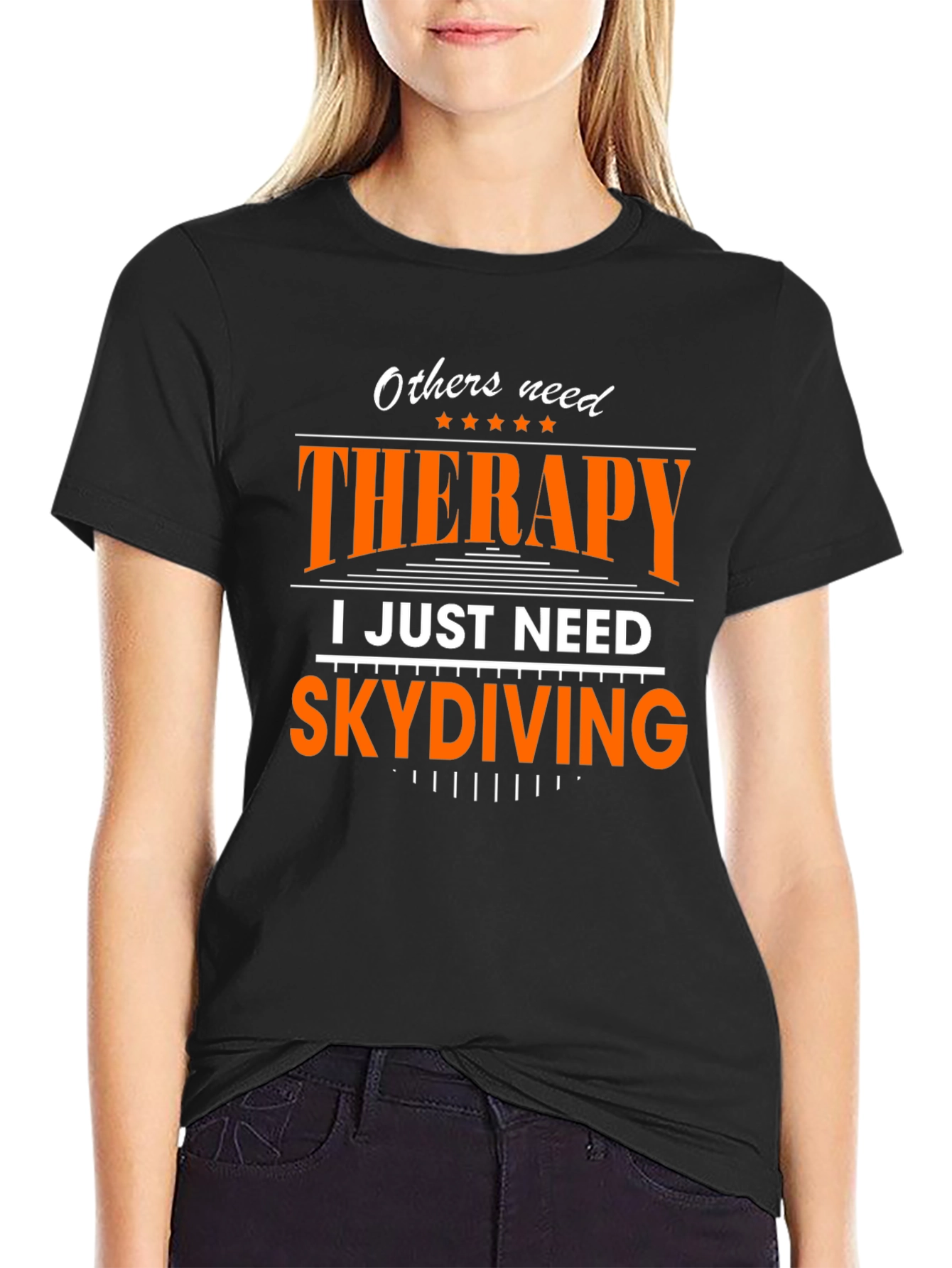 Black Skydiving Therapy T-Shirt view 2