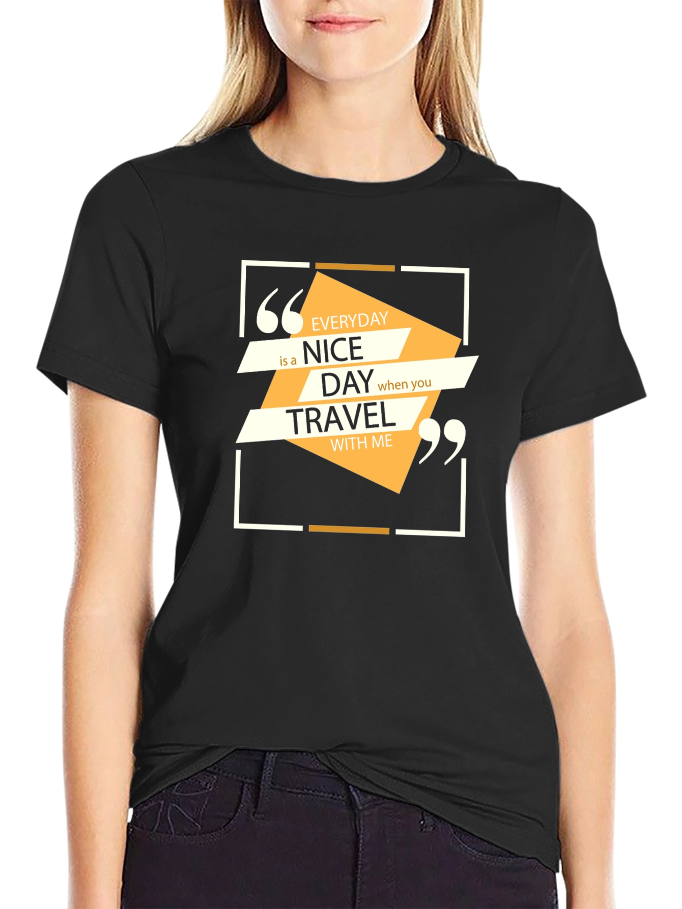Black Everyday Nice Day Travel T-Shirt view 2
