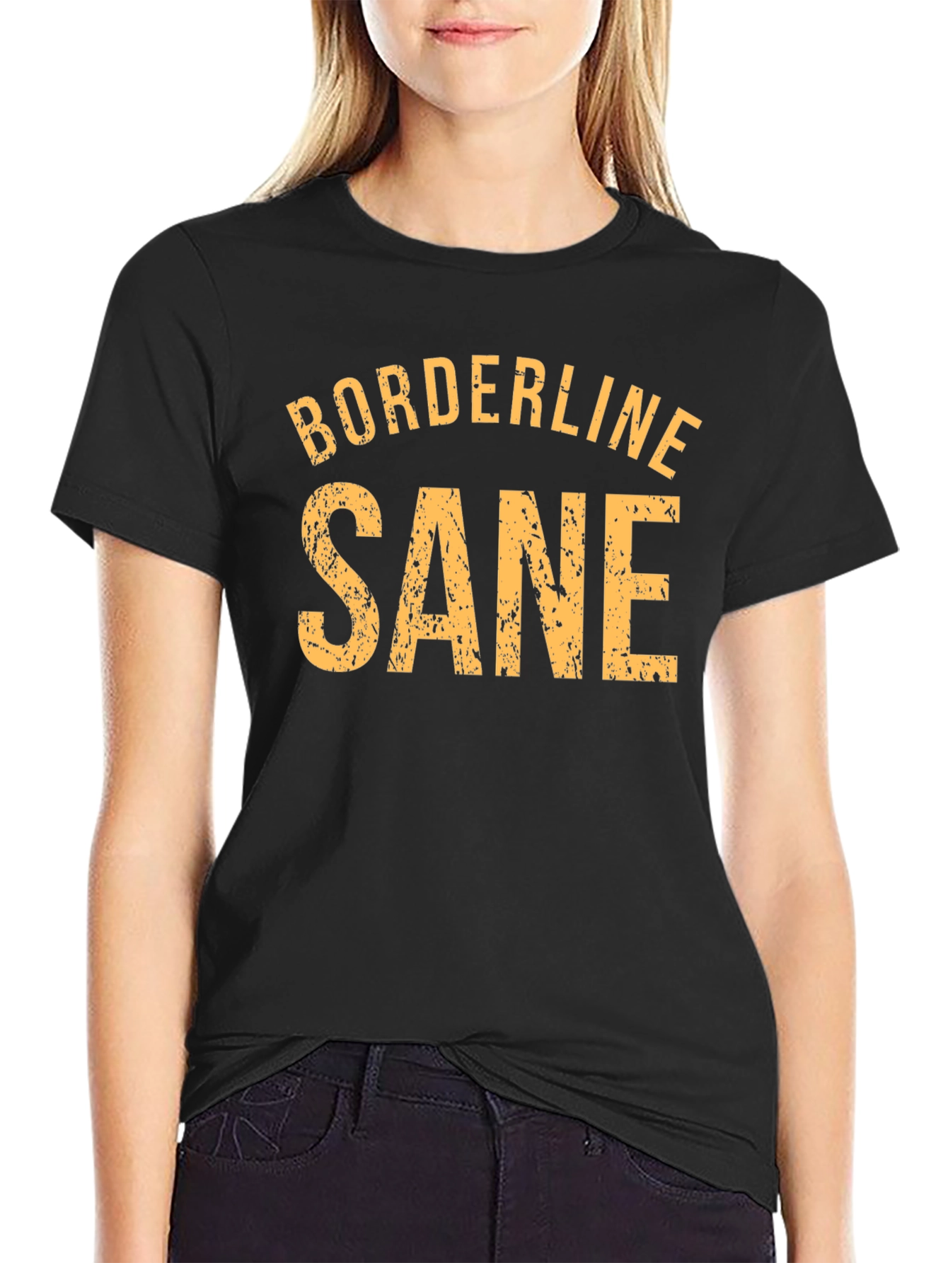 Black Borderline Sane Graphic T-Shirt view 2