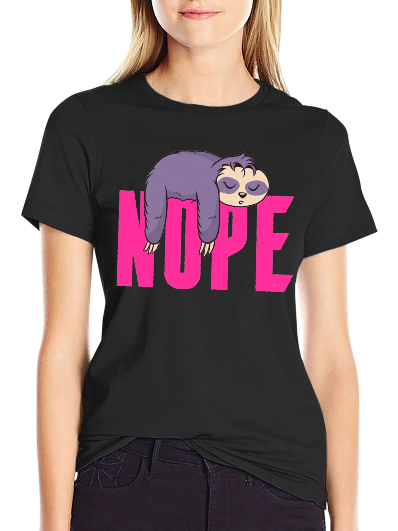 Black Sloth Nope Graphic Tee - Relaxed Fit view 2
