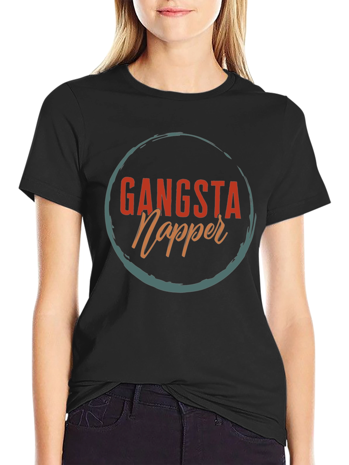 Black Gangsta Napper T-Shirt - Funny Sleep Tee view 2