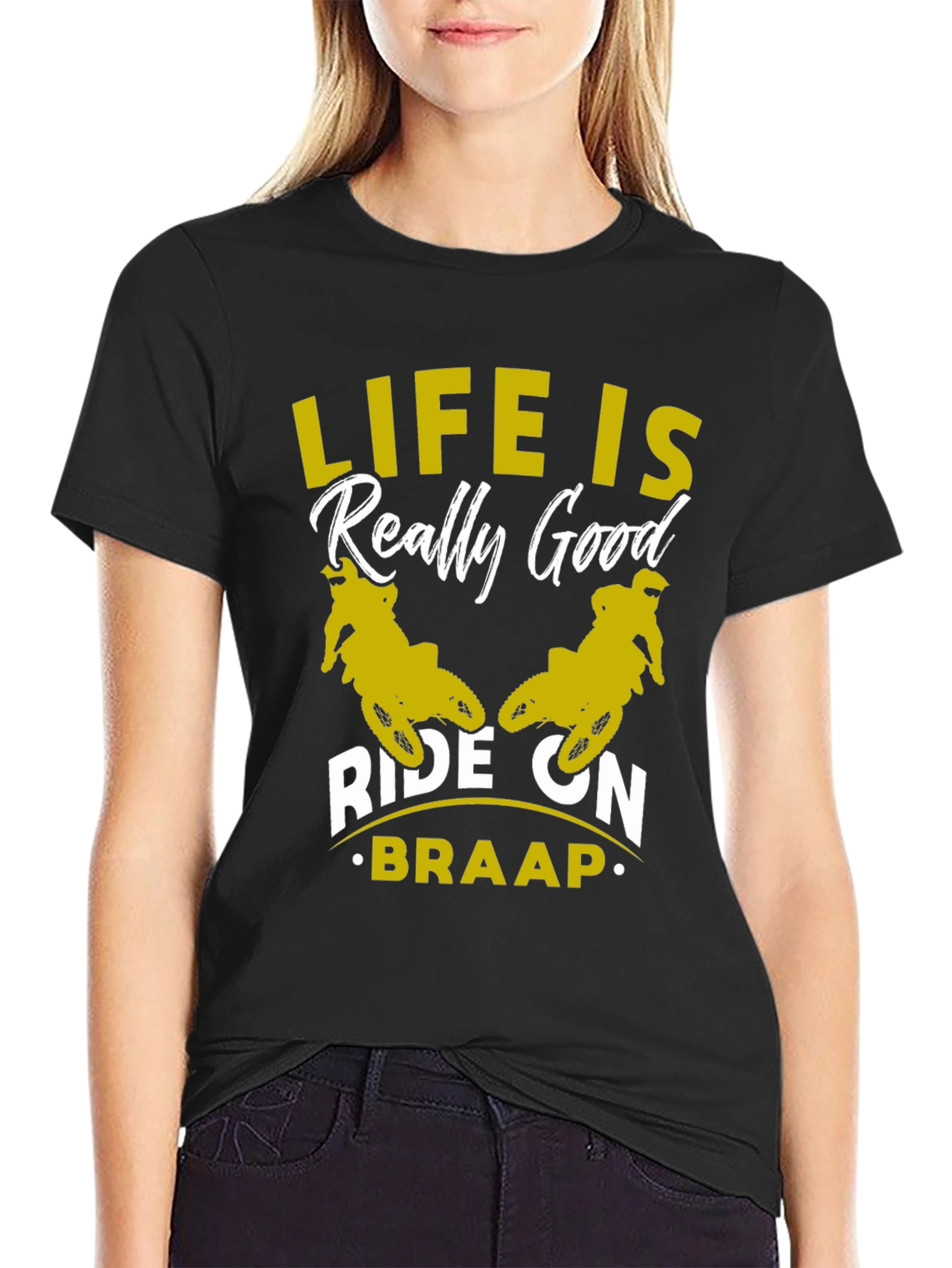 Black Life Is Really Good Ride On - Braap T-Shirt view 2