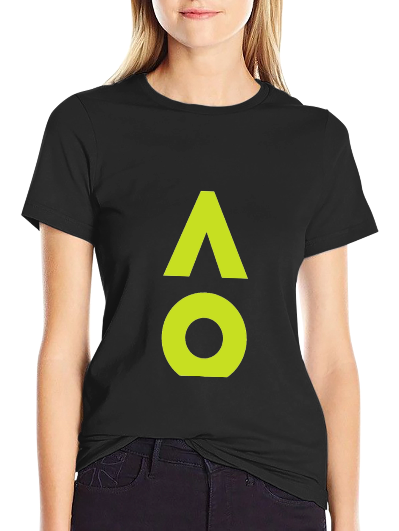 Black AO Symbol Graphic Tee - Modern Minimalist Design view 2