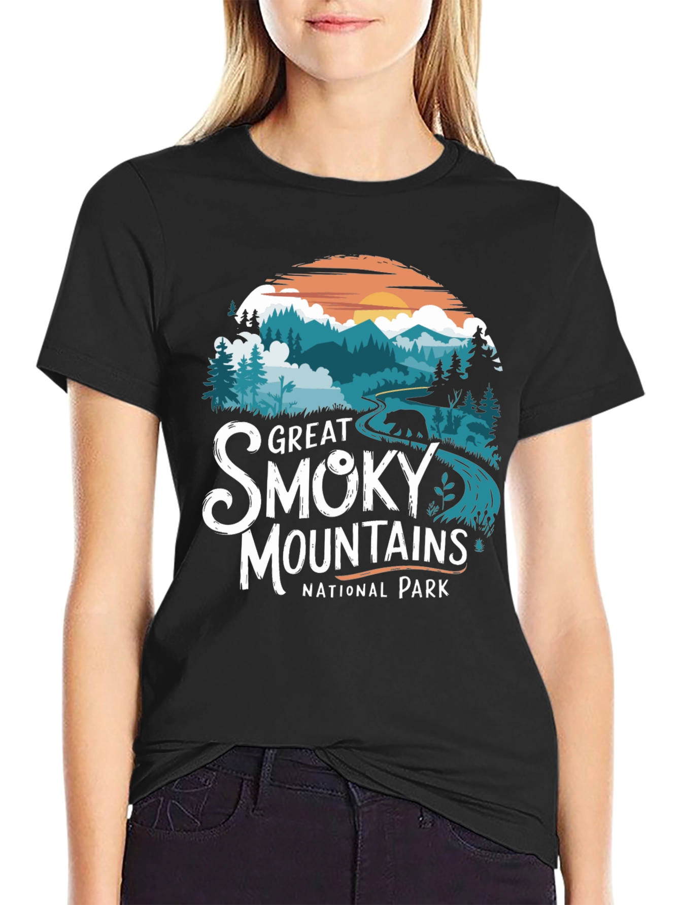 Black Great Smoky Mountains National Park T-Shirt view 2