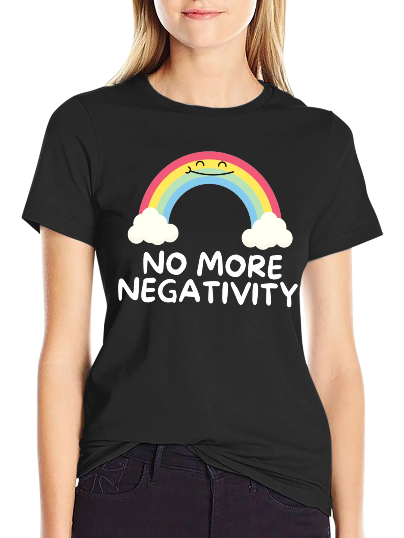 Optimistic Rainbow Graphic Tee - No More Negativity - 2