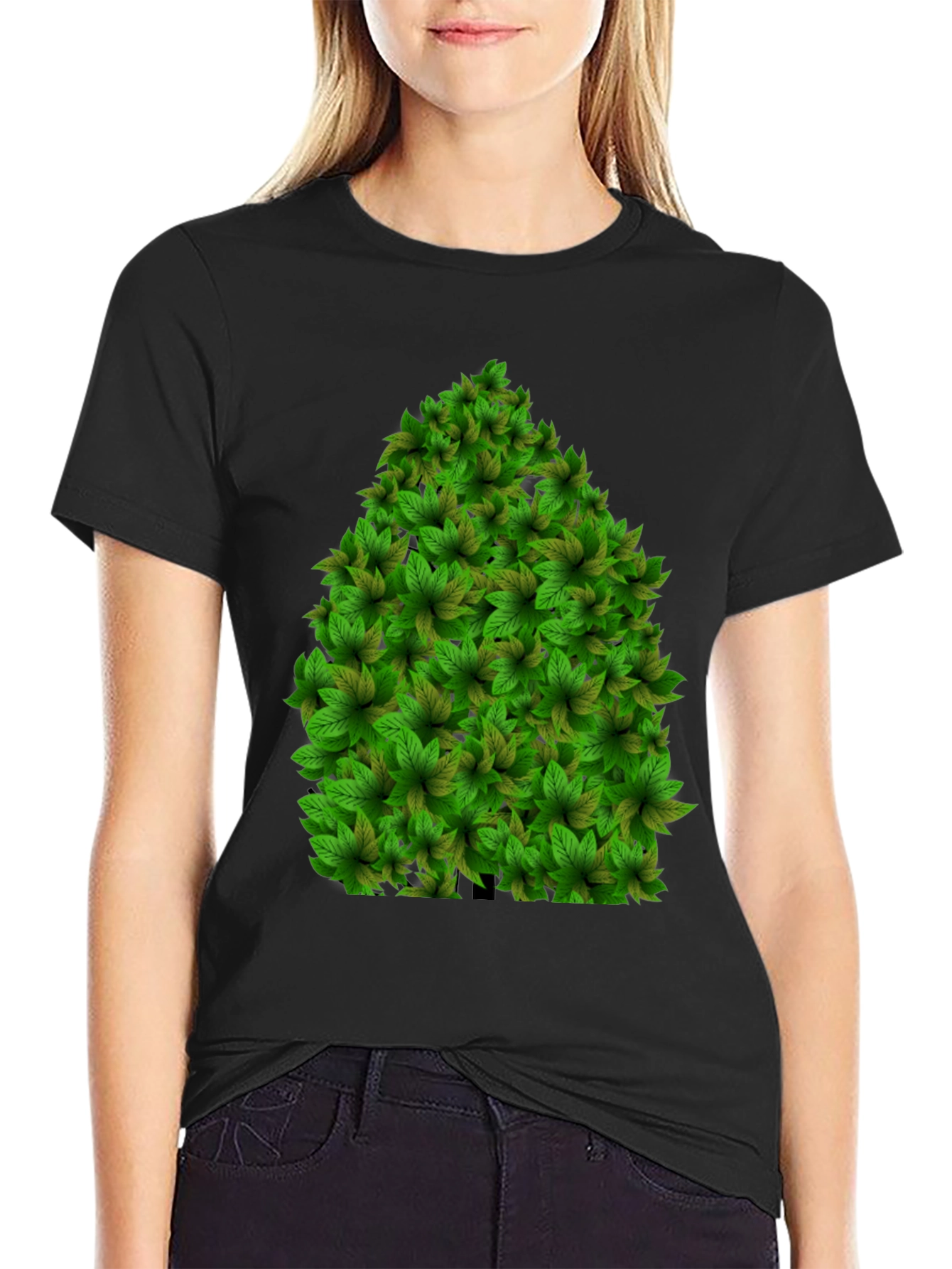 Black Leaf Tree Graphic Tee - Unique Nature Design view 2