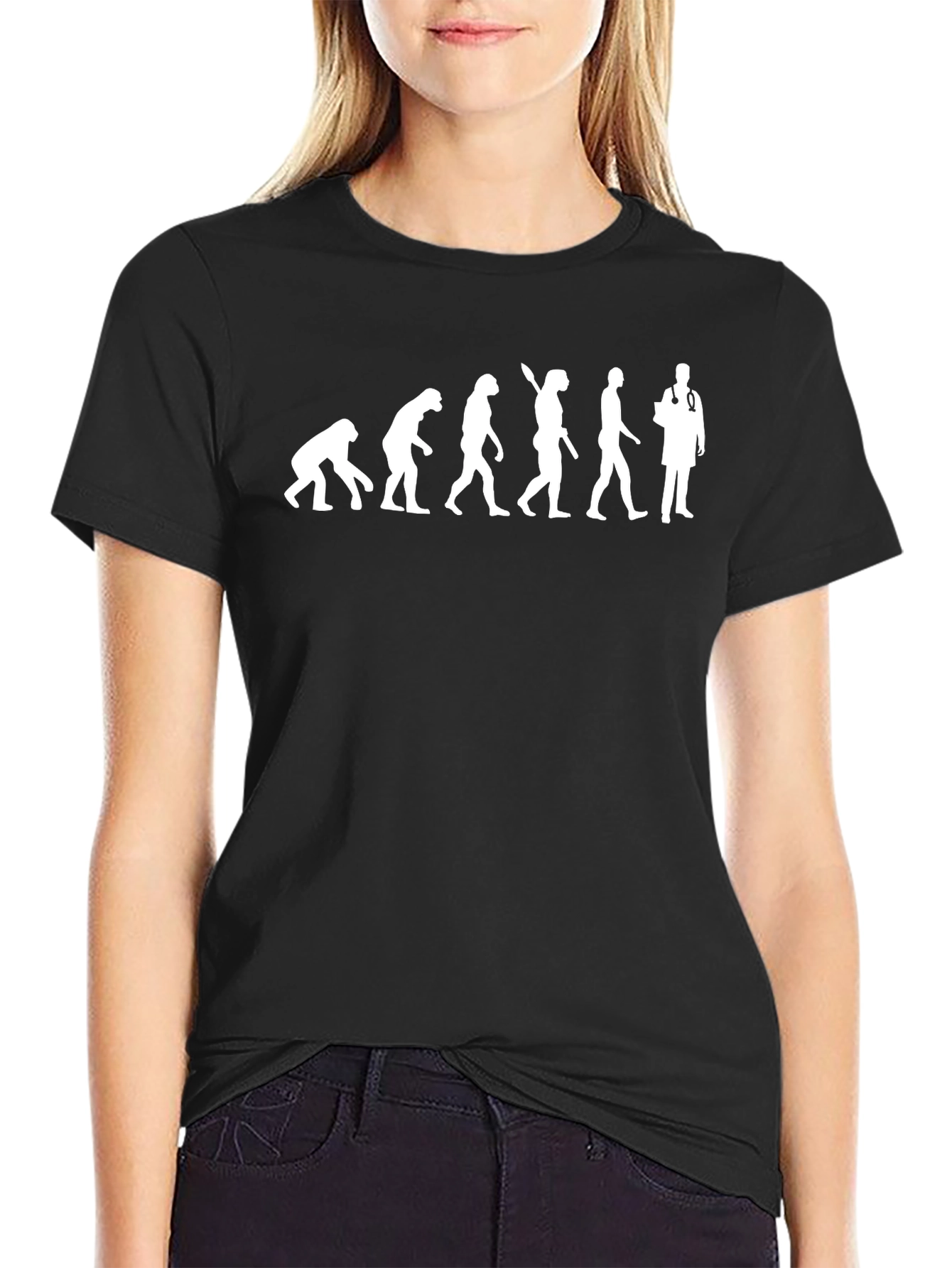 Black Evolution of Doctor Graphic T-Shirt view 2