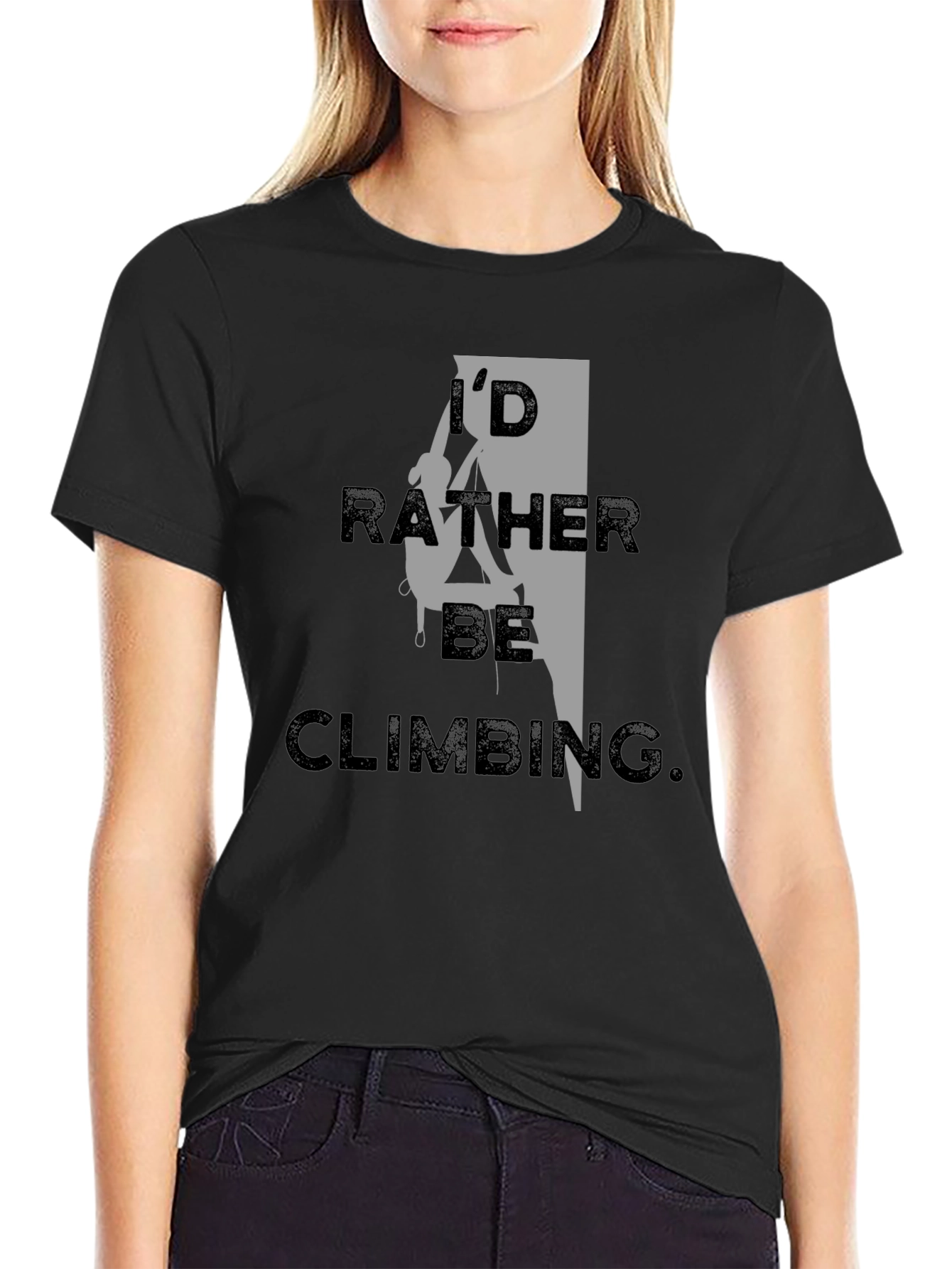 I'd Rather Be Climbing Black T-Shirt - 2