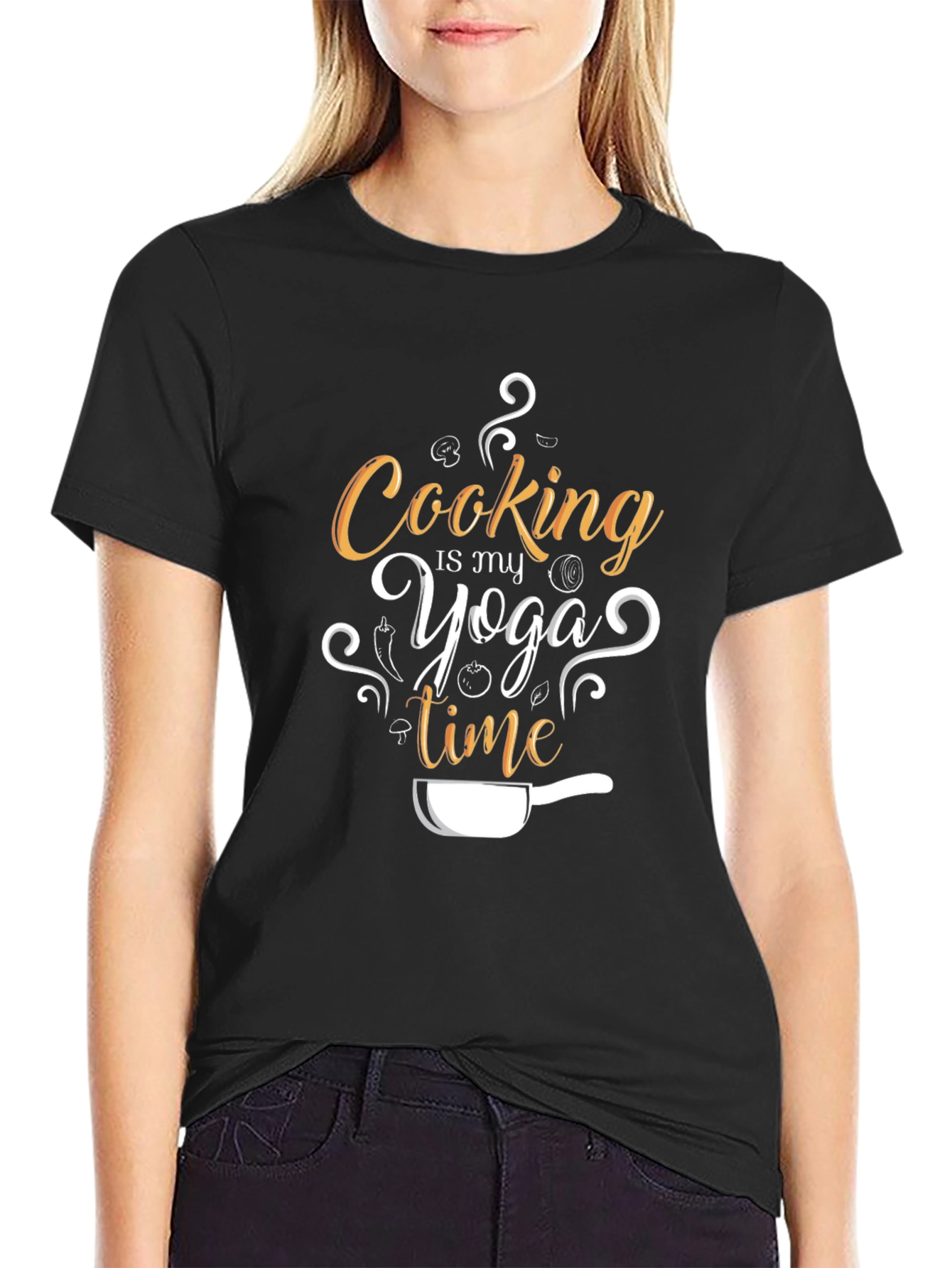 Black Cooking is My Yoga Time T-Shirt view 2