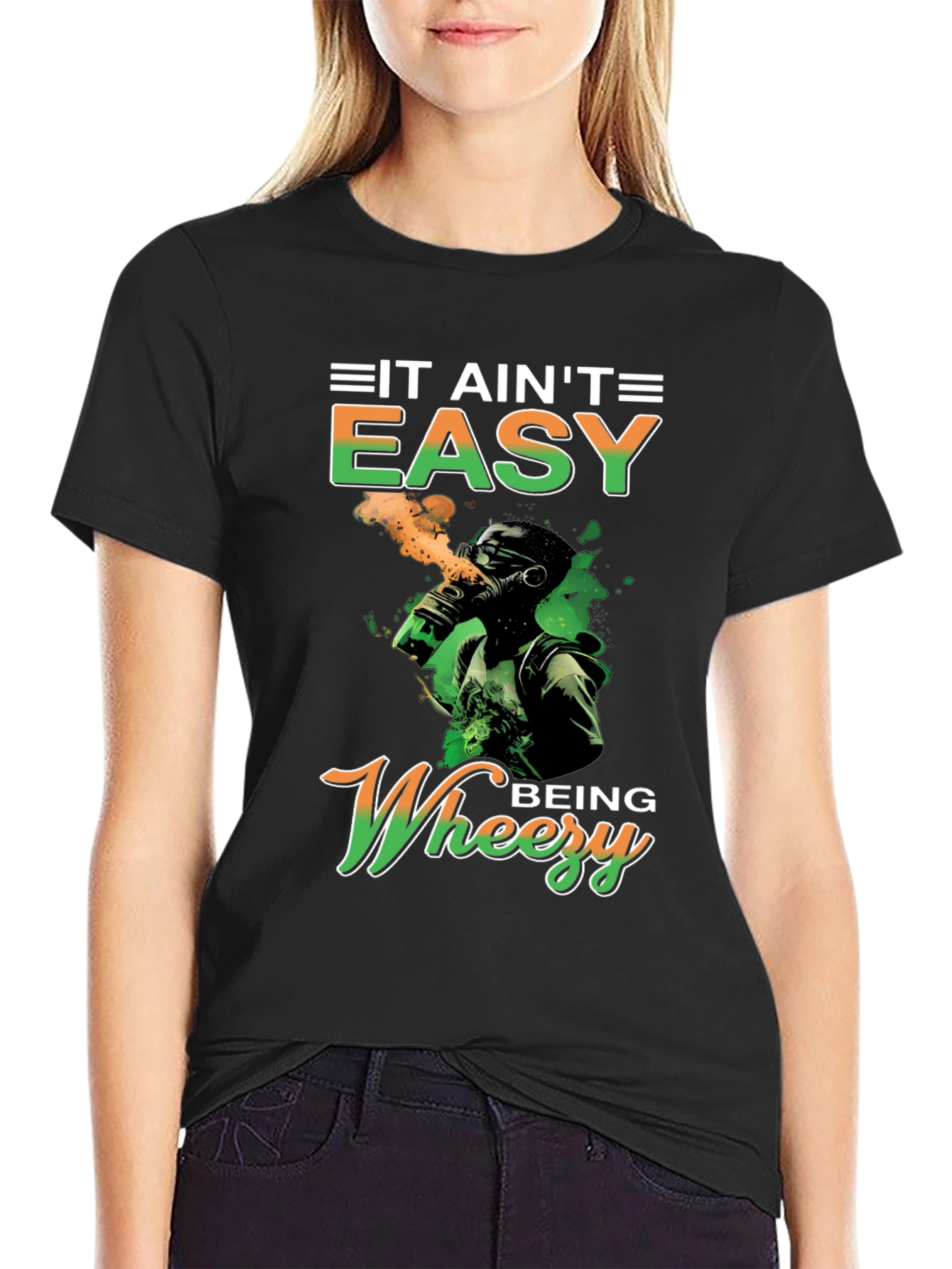 Black It Ain't Easy Being Wheezy Graphic T-Shirt view 2
