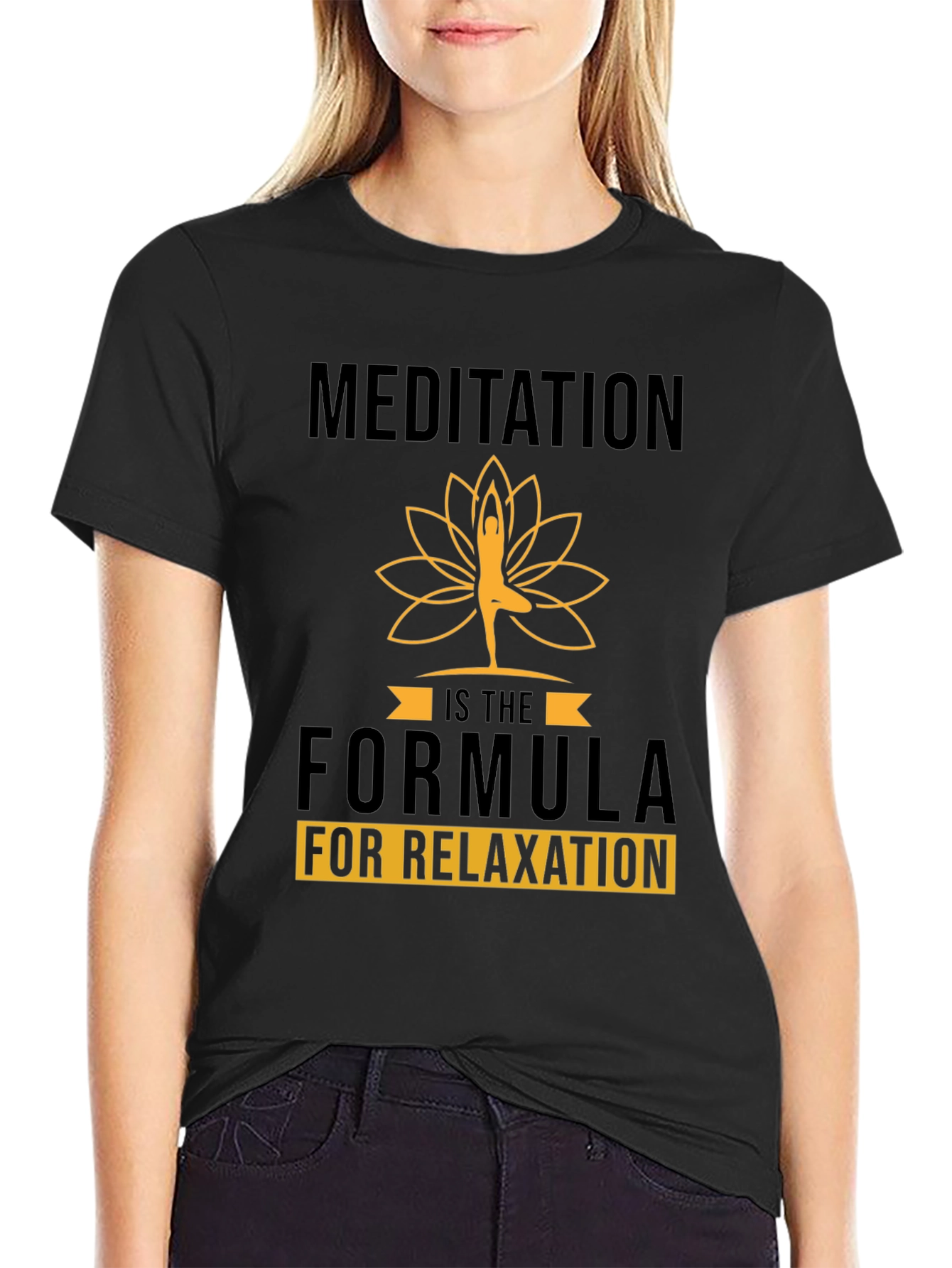 Black Meditation Formula Black Graphic Tee view 2