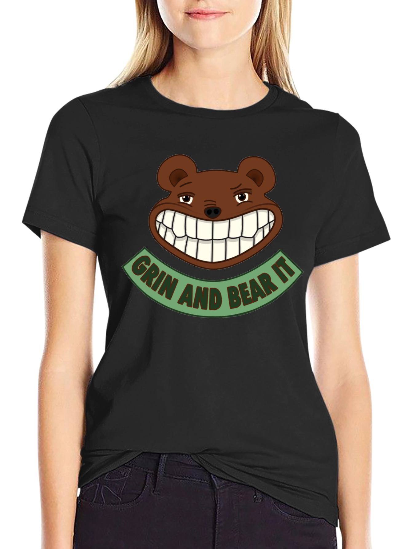 Black Grin and Bear It Graphic Tee view 2