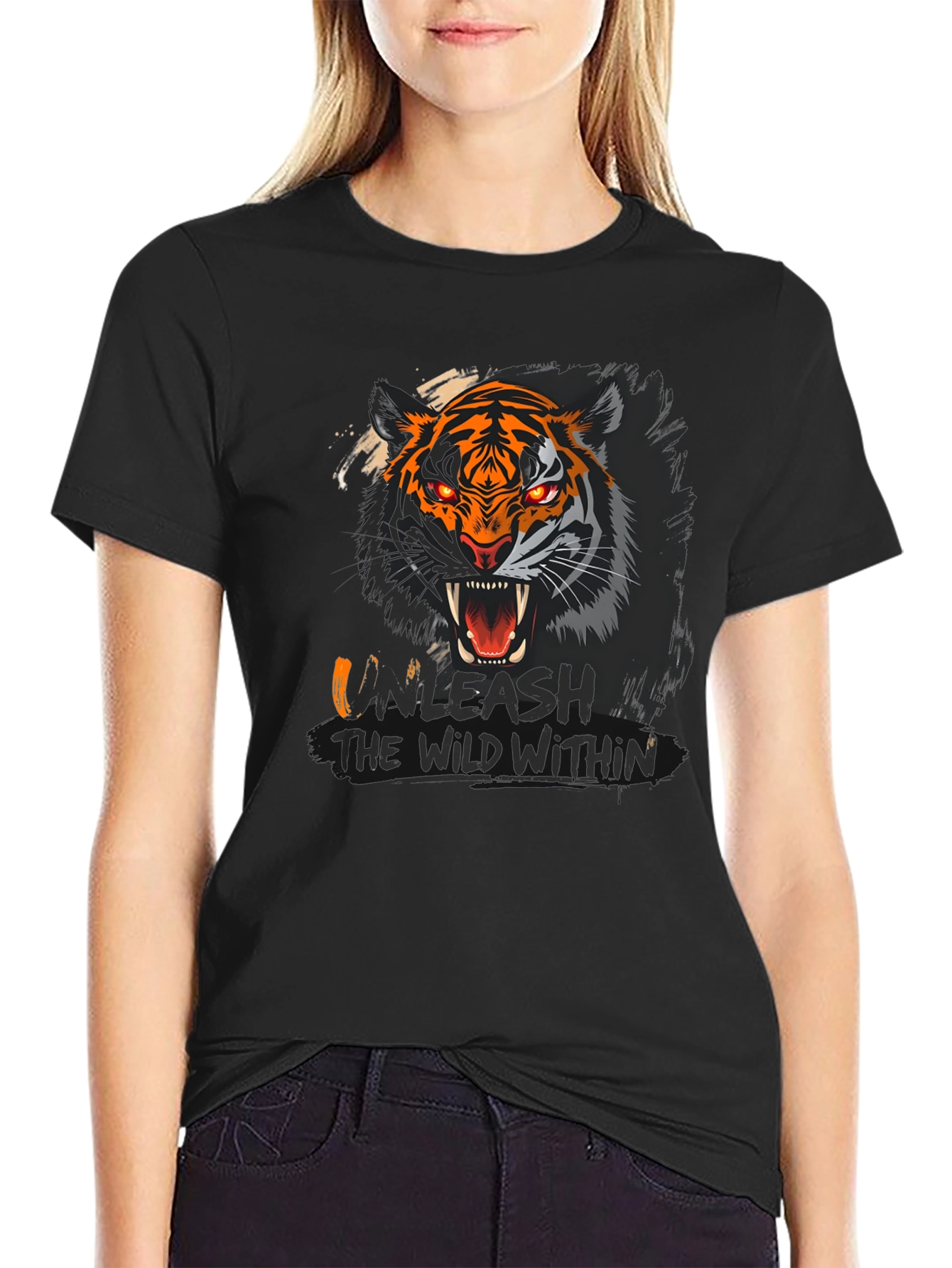 Black Unleash the Wild Within Graphic T-Shirt view 2