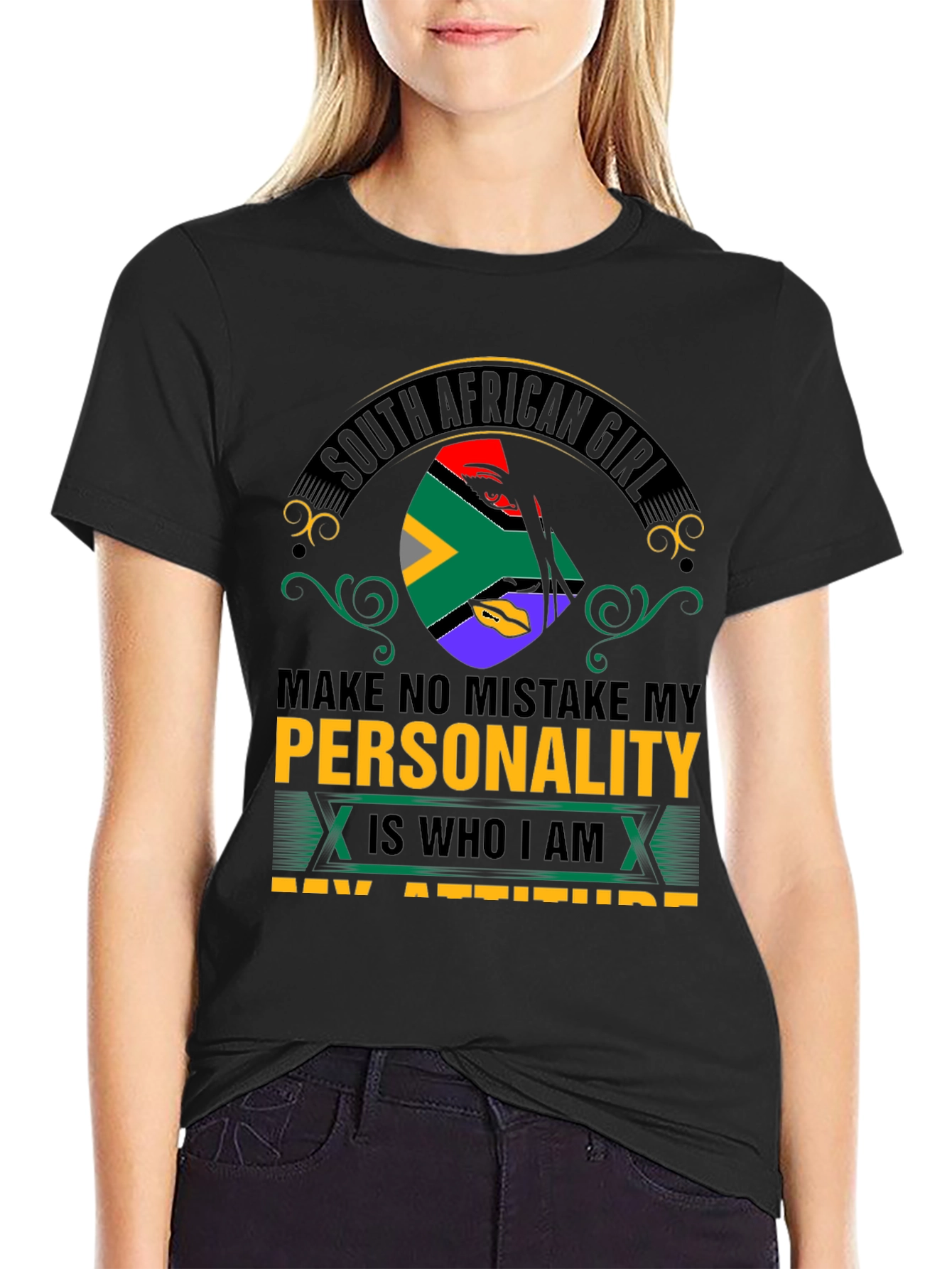 Black South African Girl Personality T-Shirt view 2