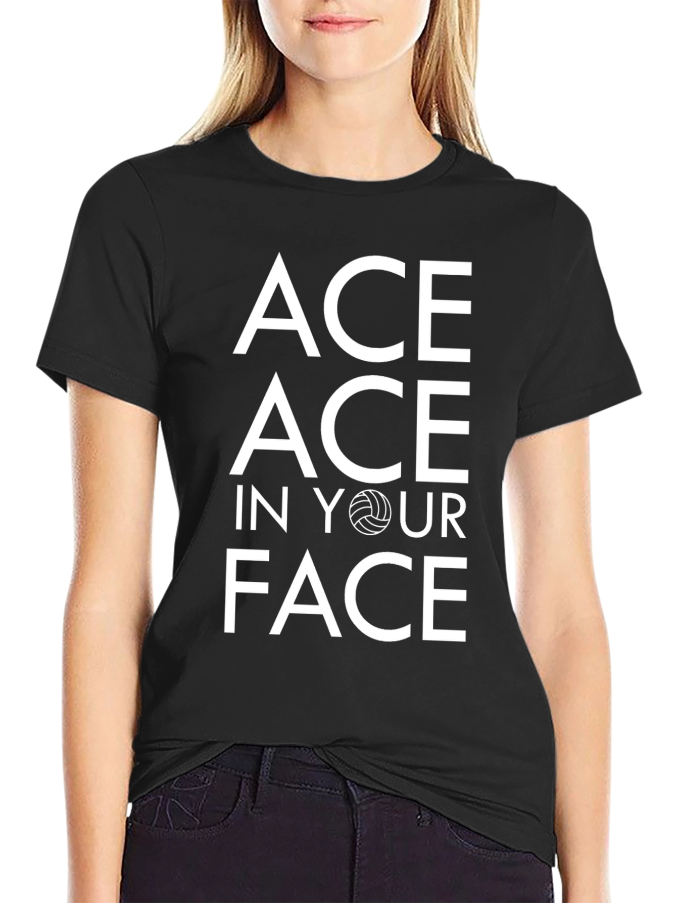 Ace In Your Face Volleyball Graphic Tee - 2