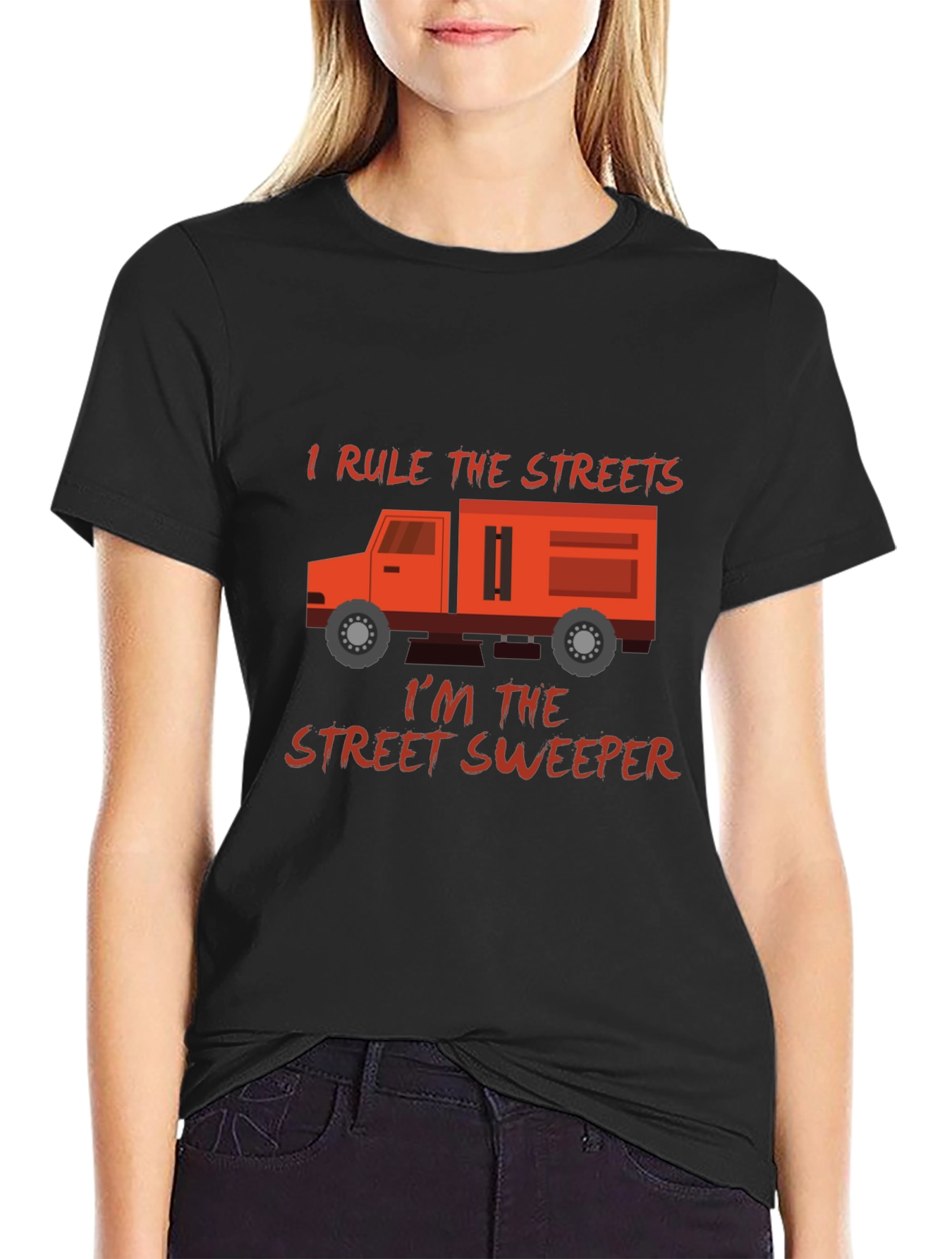 Black I Rule The Streets Street Sweeper T-Shirt view 2