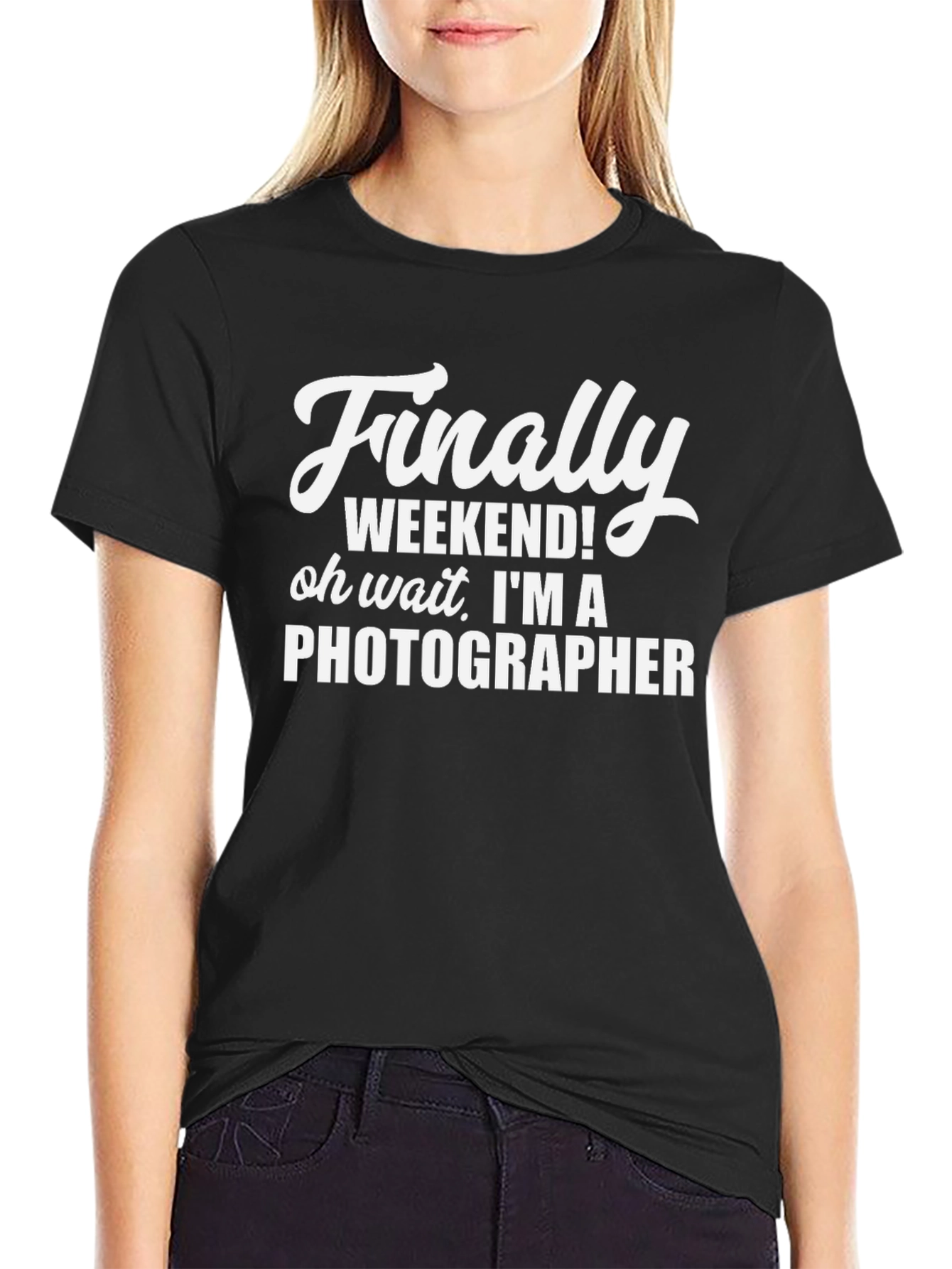 Black Photographer Weekend T-Shirt - Funny Photography Tee view 2