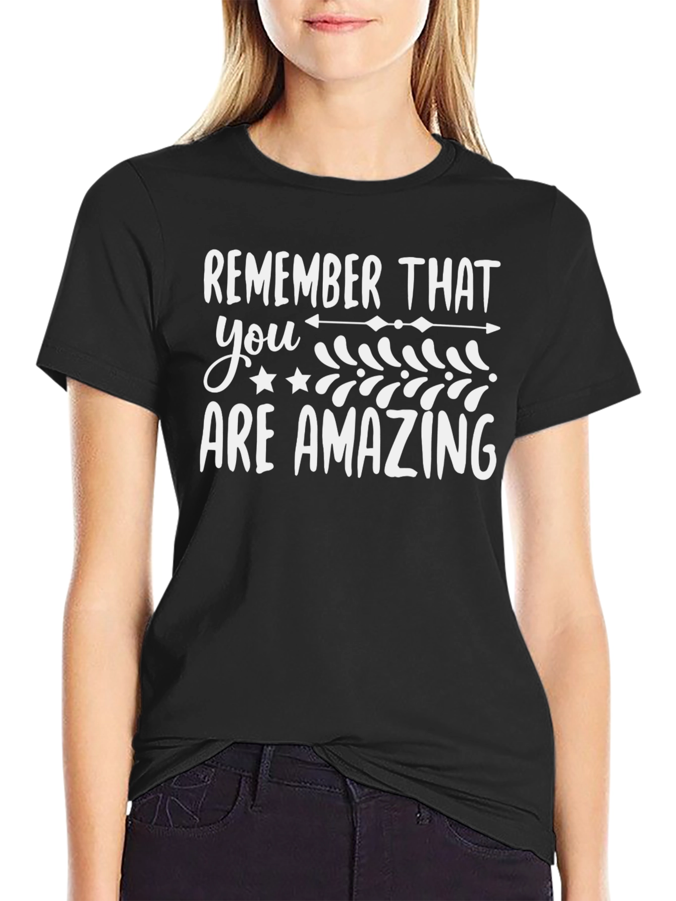 Black Remember That You Are Amazing T-Shirt view 2