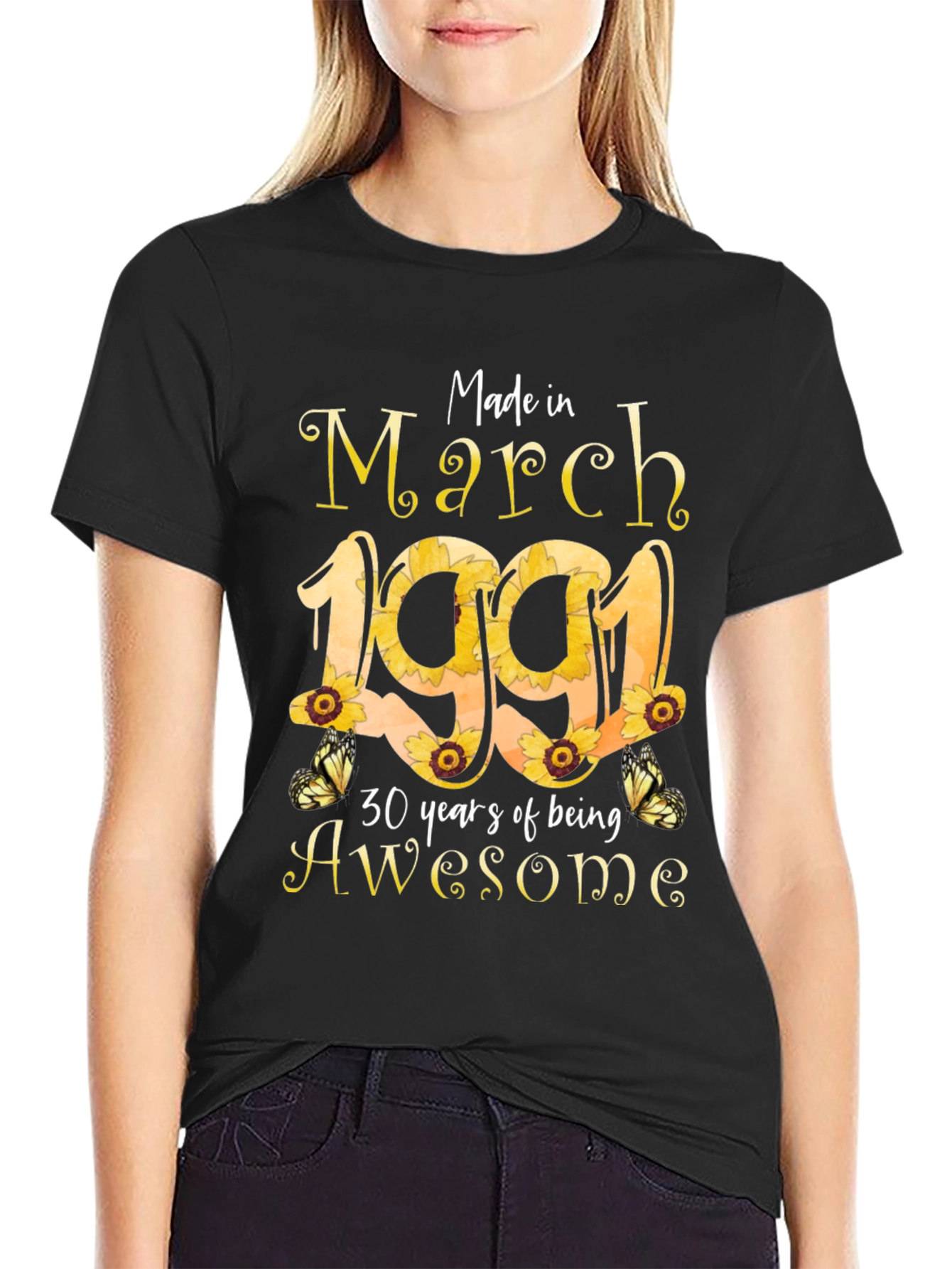 March 1991 Sunflower Birthday T-Shirt - 2