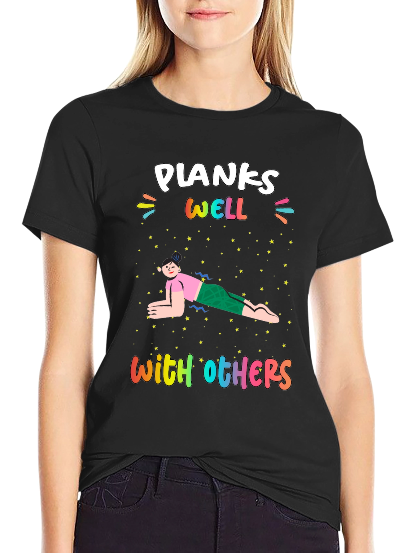 Black Planks Well With Others T-Shirt view 2