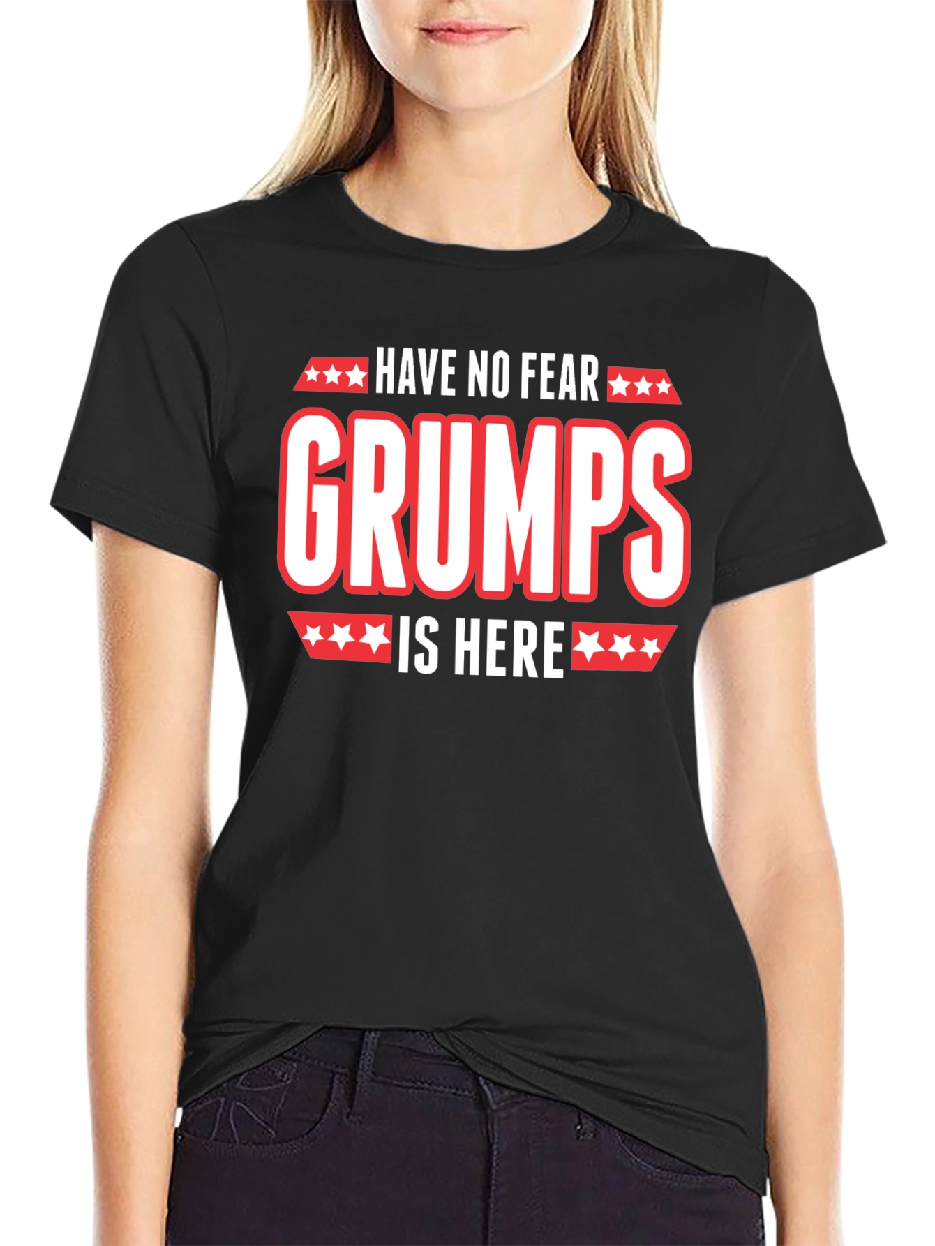 Black Have No Fear Grumps Is Here Funny T-Shirt view 2