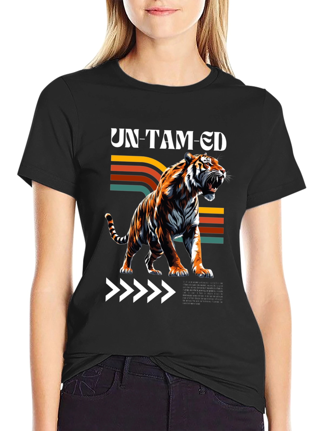 Black Untamed Tiger Graphic T-Shirt view 2