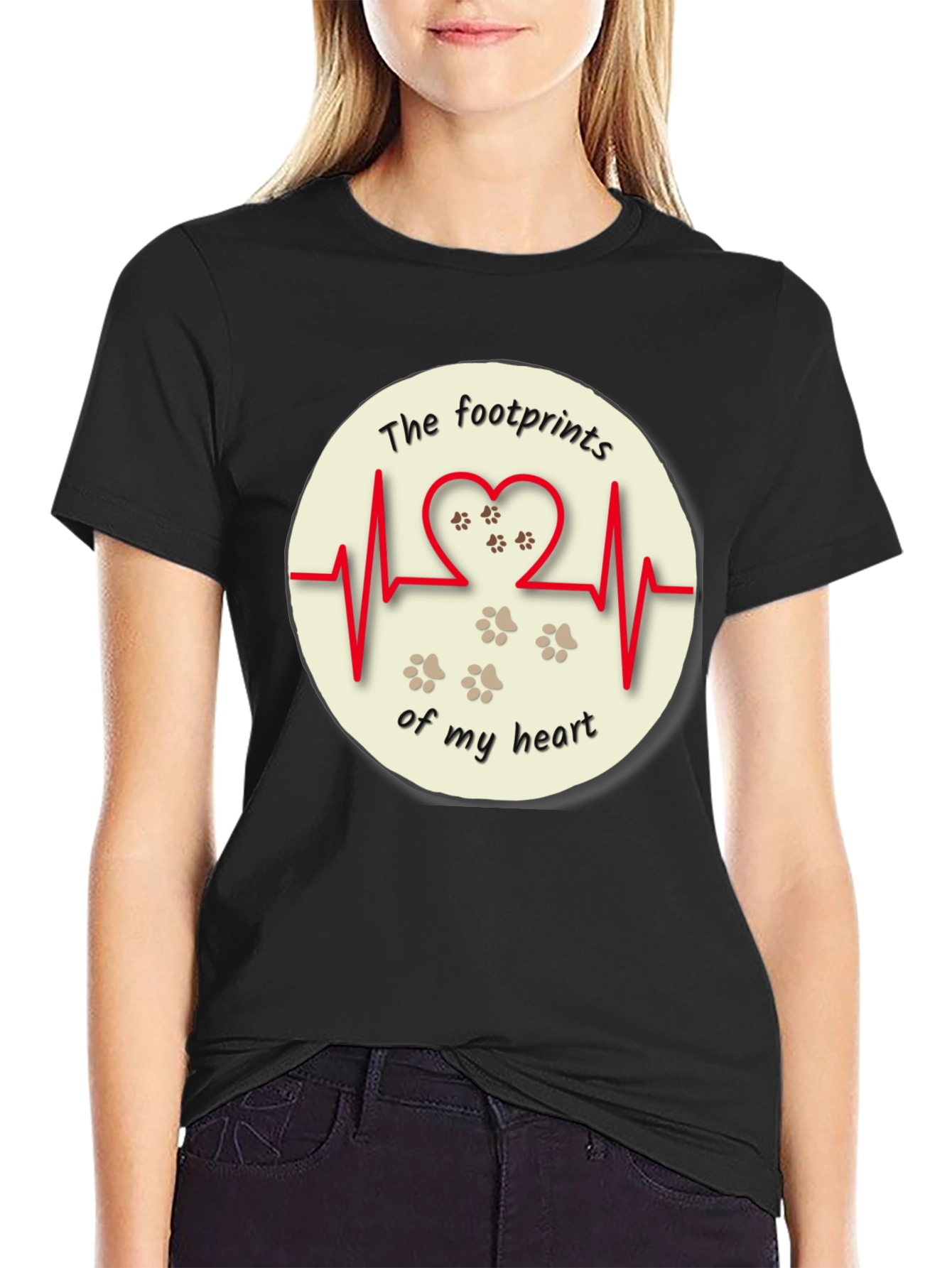 Black Footprints of My Heart T-Shirt view 2