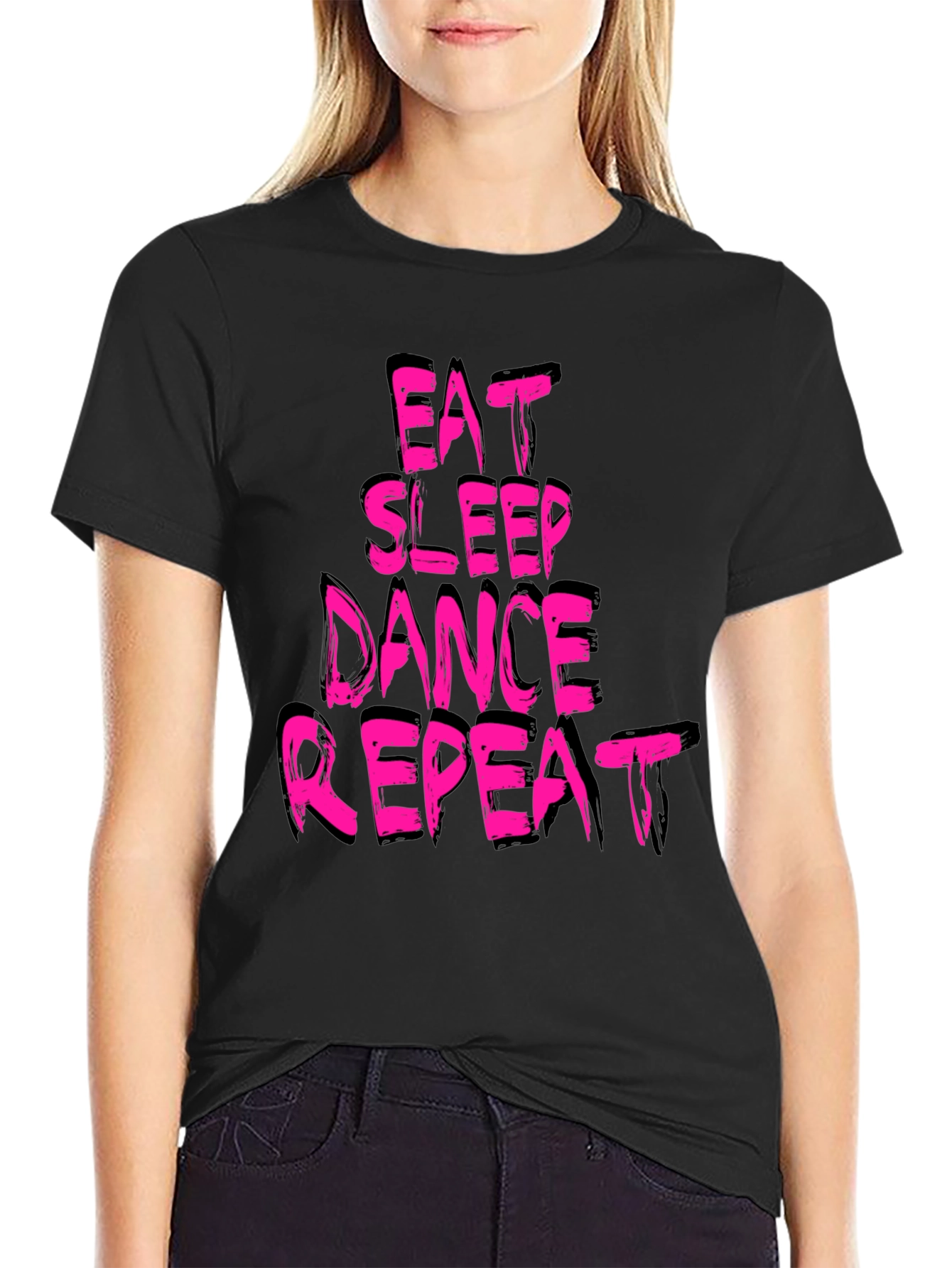Black Eat Sleep Dance Repeat Graphic T-Shirt view 2