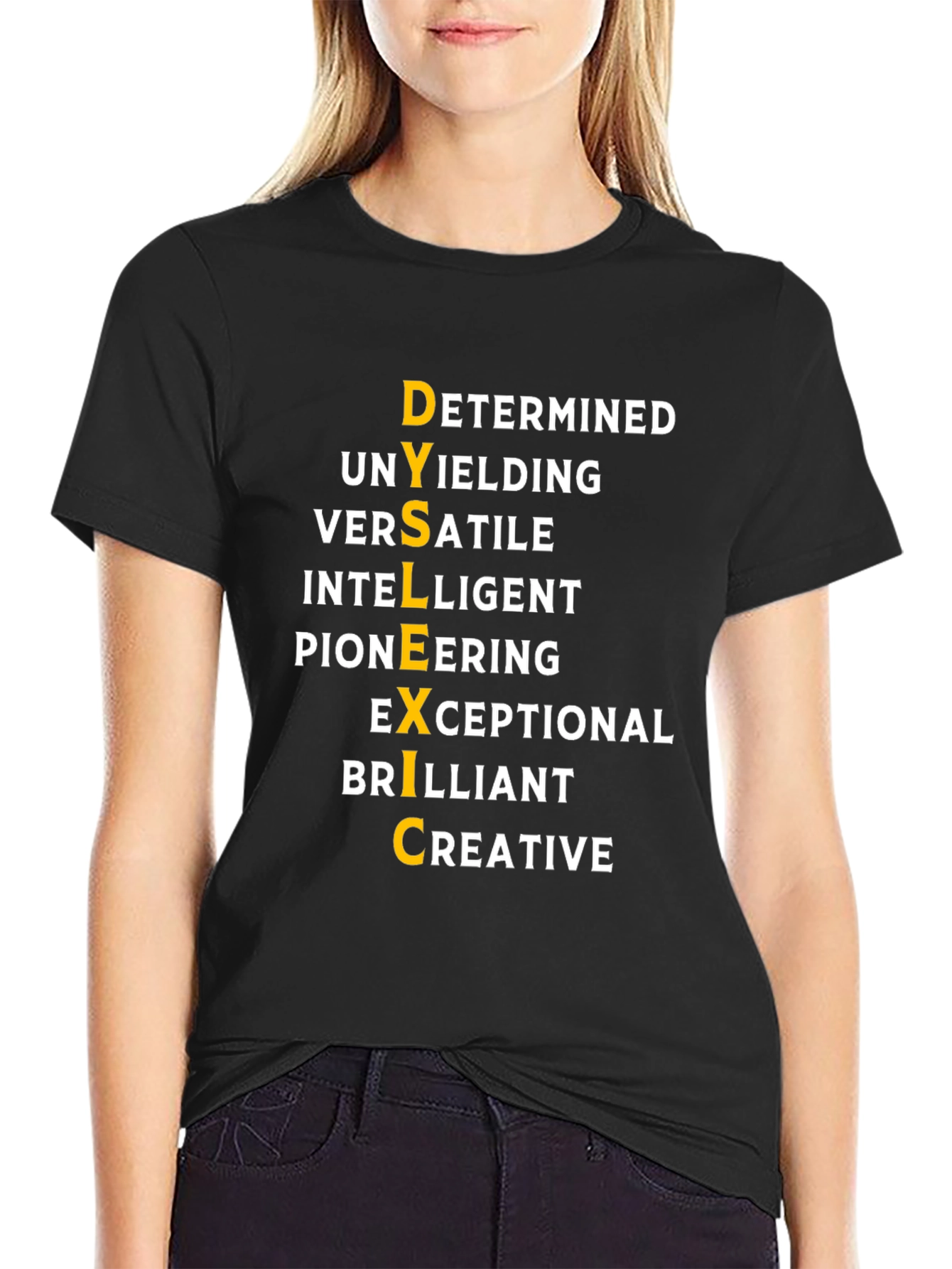 Black Dyslexic Empowering T-Shirt view 2