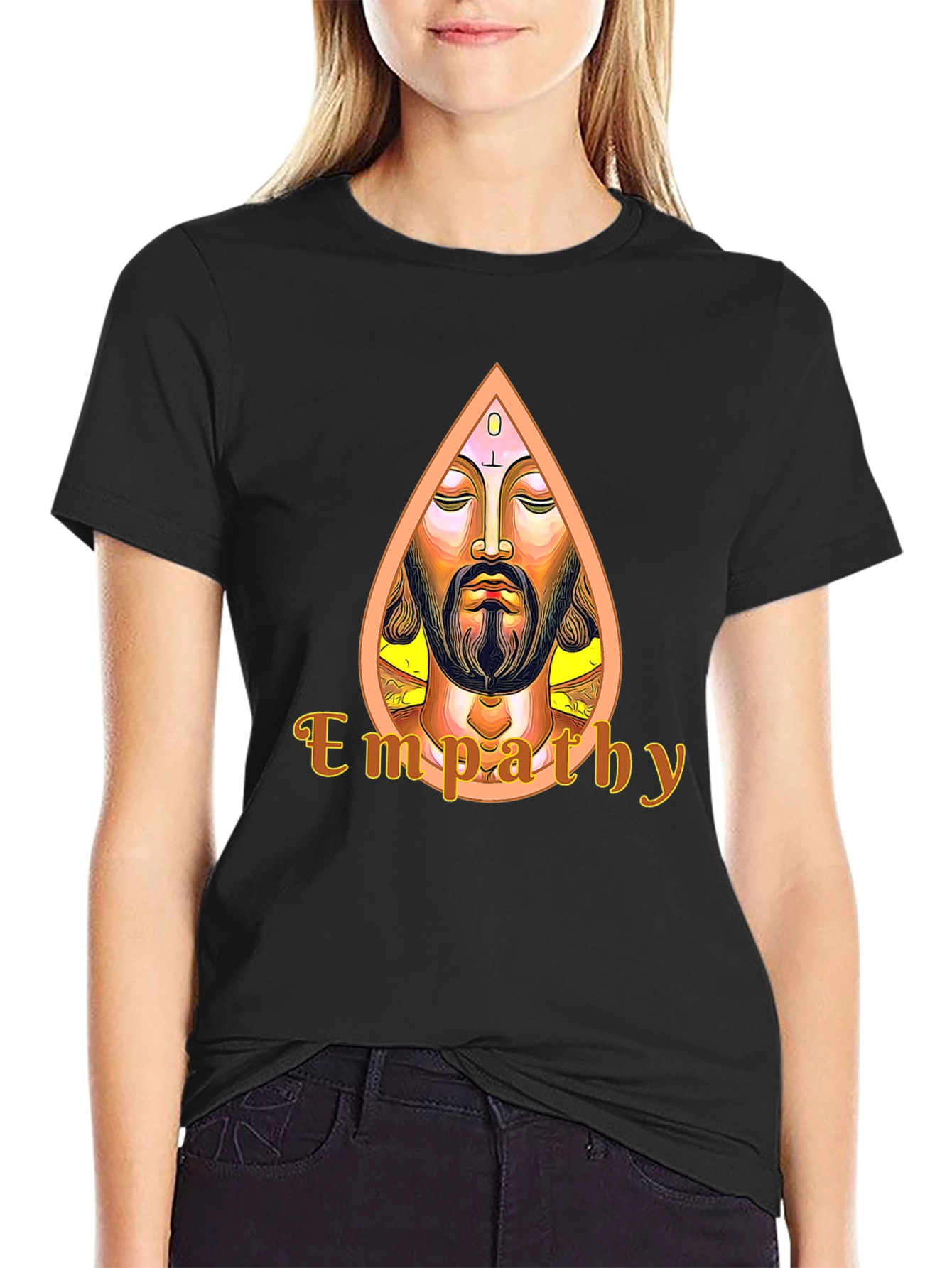 Black Empathy Graphic Tee - Spiritual Art T-Shirt view 2