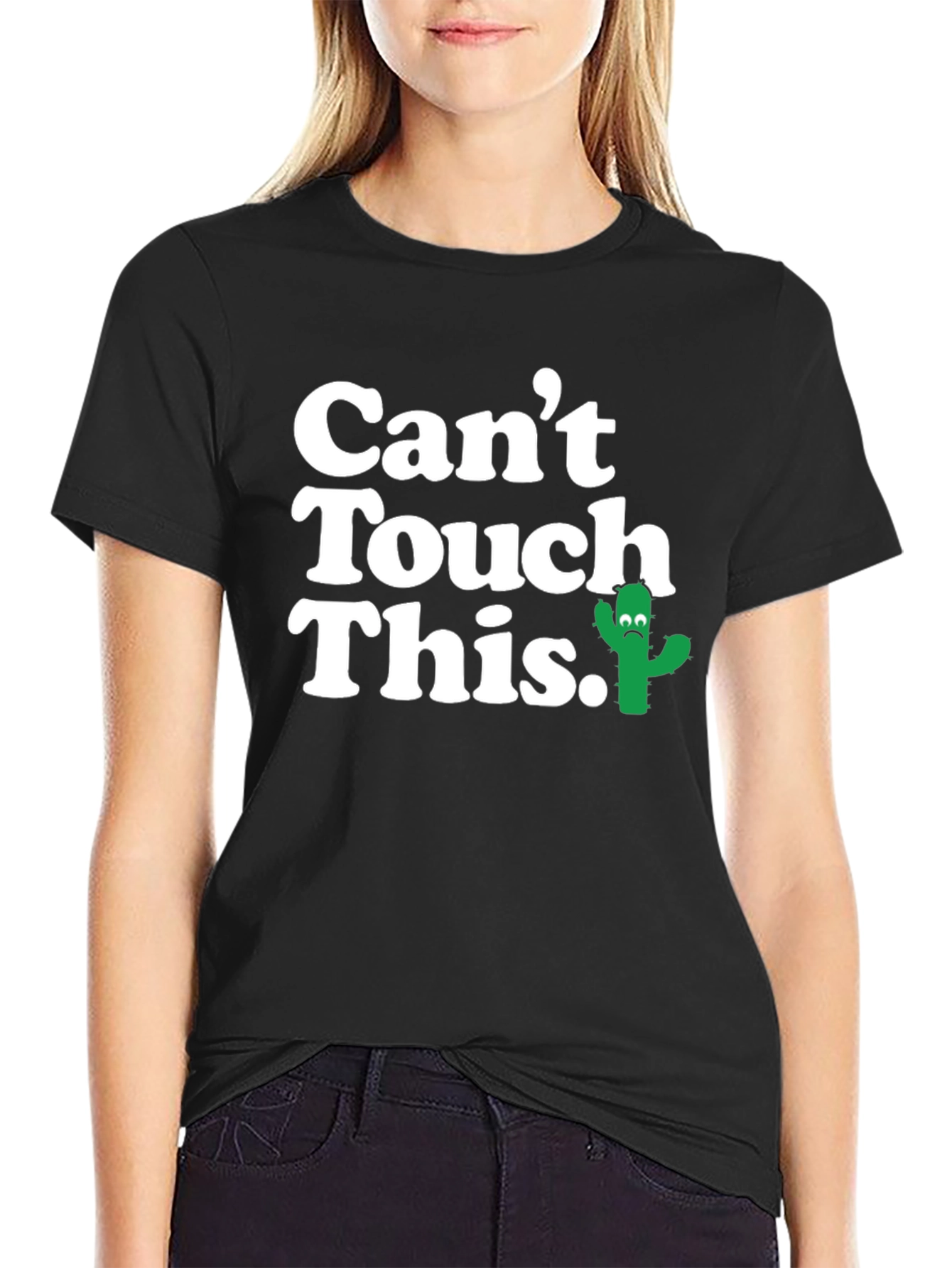Black Men's 'Can't Touch This' Cactus Graphic T-Shirt view 2
