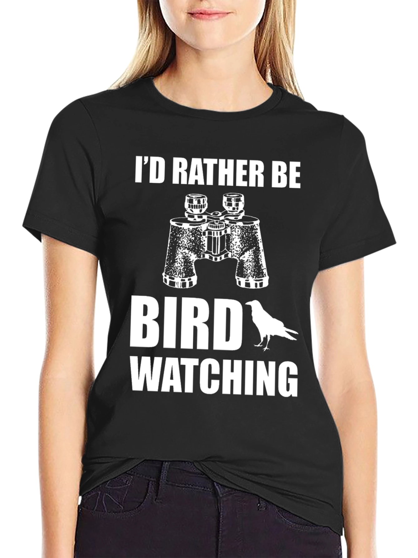 Black Bird Watching T-Shirt - Nature Lover Tee view 2