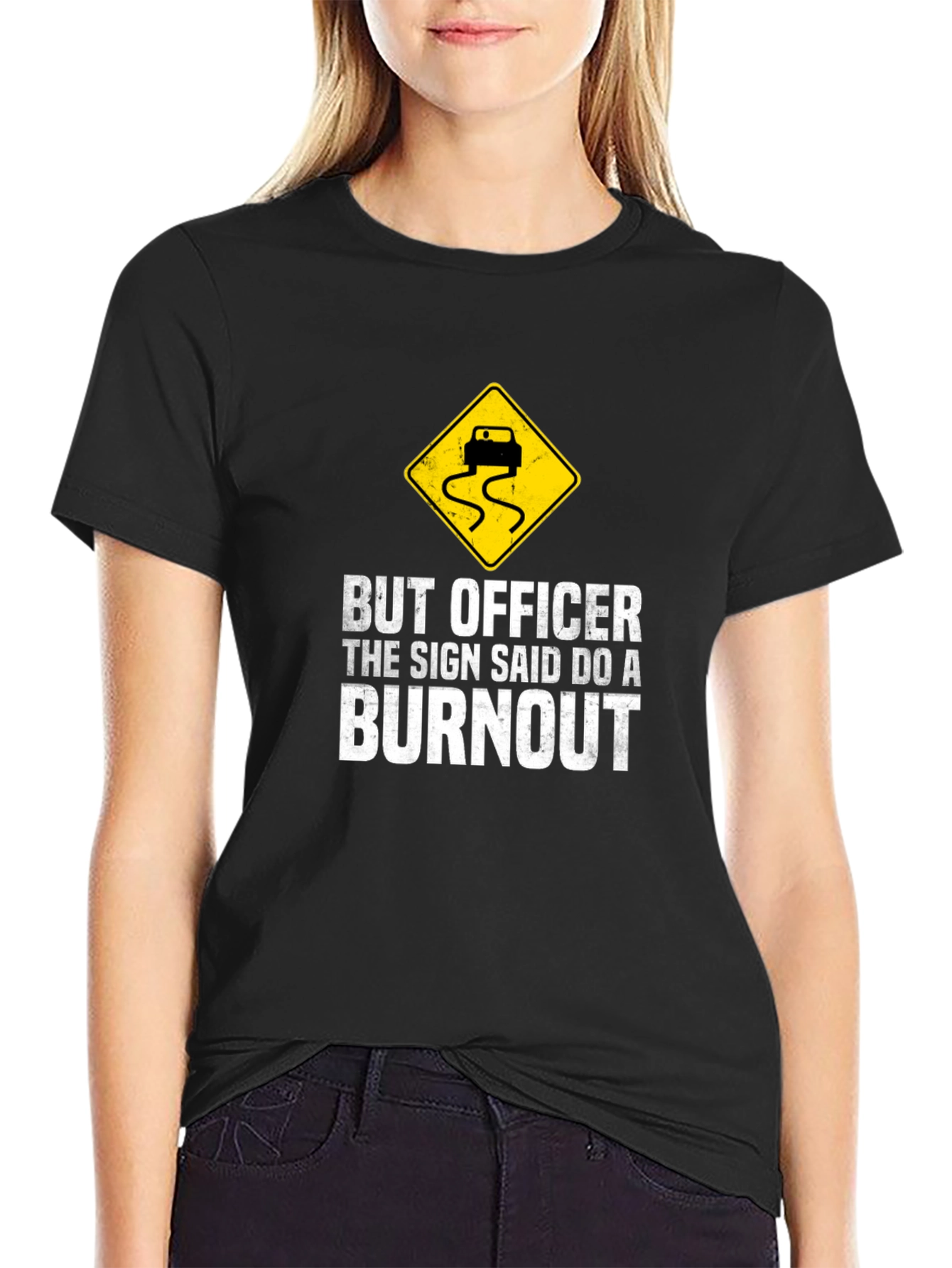 Black But Officer Burnout T-Shirt view 2