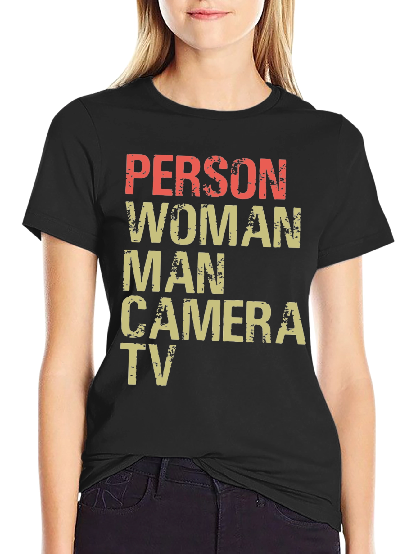 Black Person Woman Man Camera TV Men's T-Shirt view 2