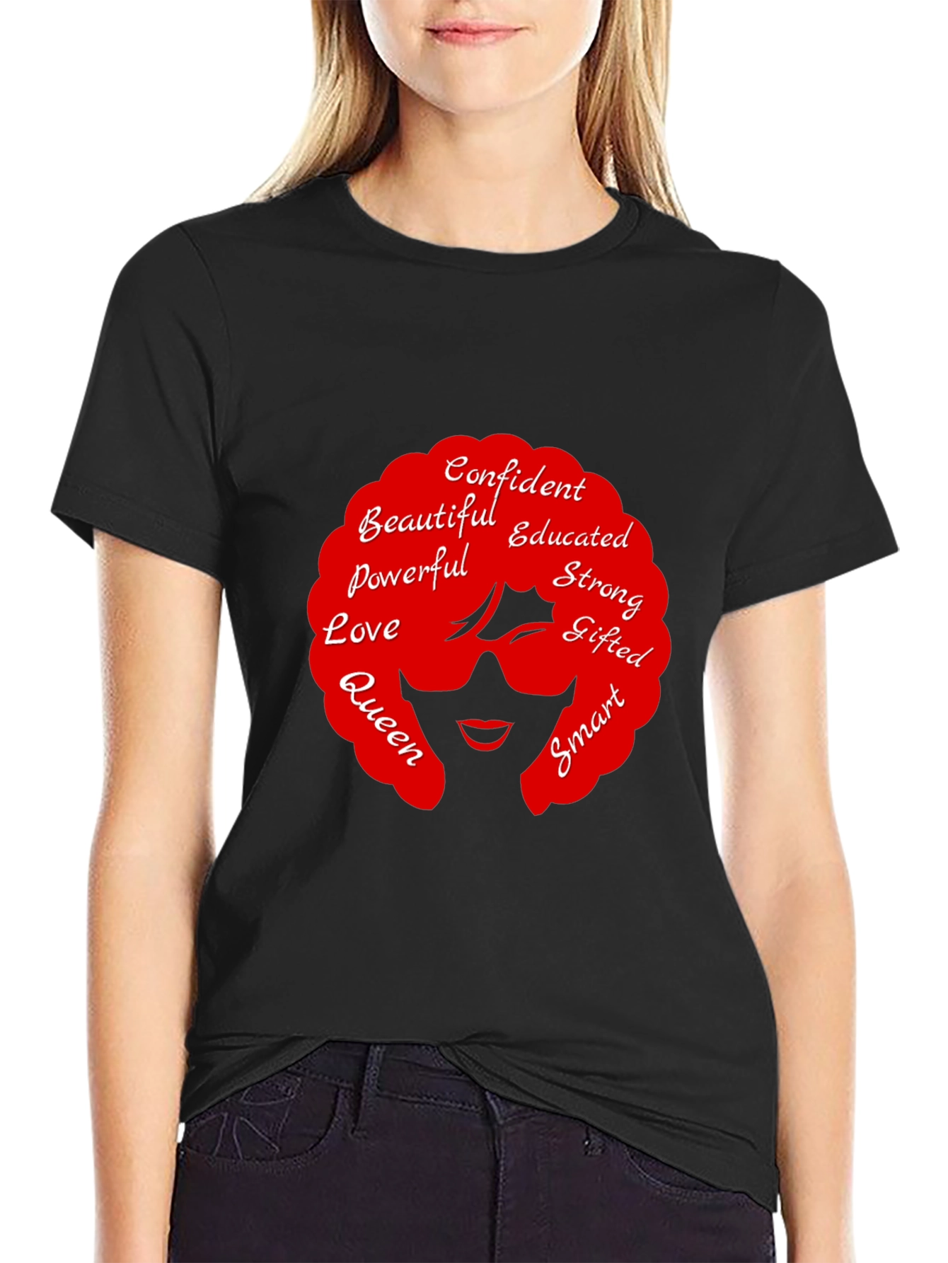 Black Empowered Woman T-Shirt: Confident, Educated & Strong view 2
