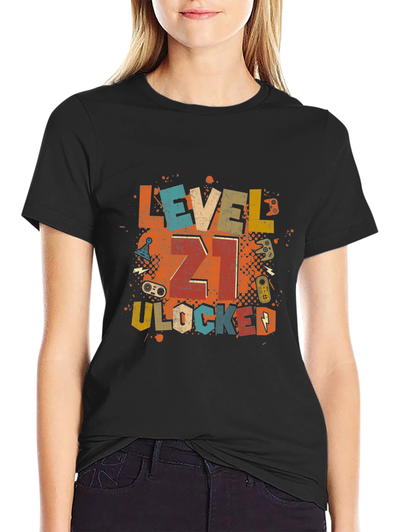 Black Level 21 Unlocked Gamer T-Shirt view 2