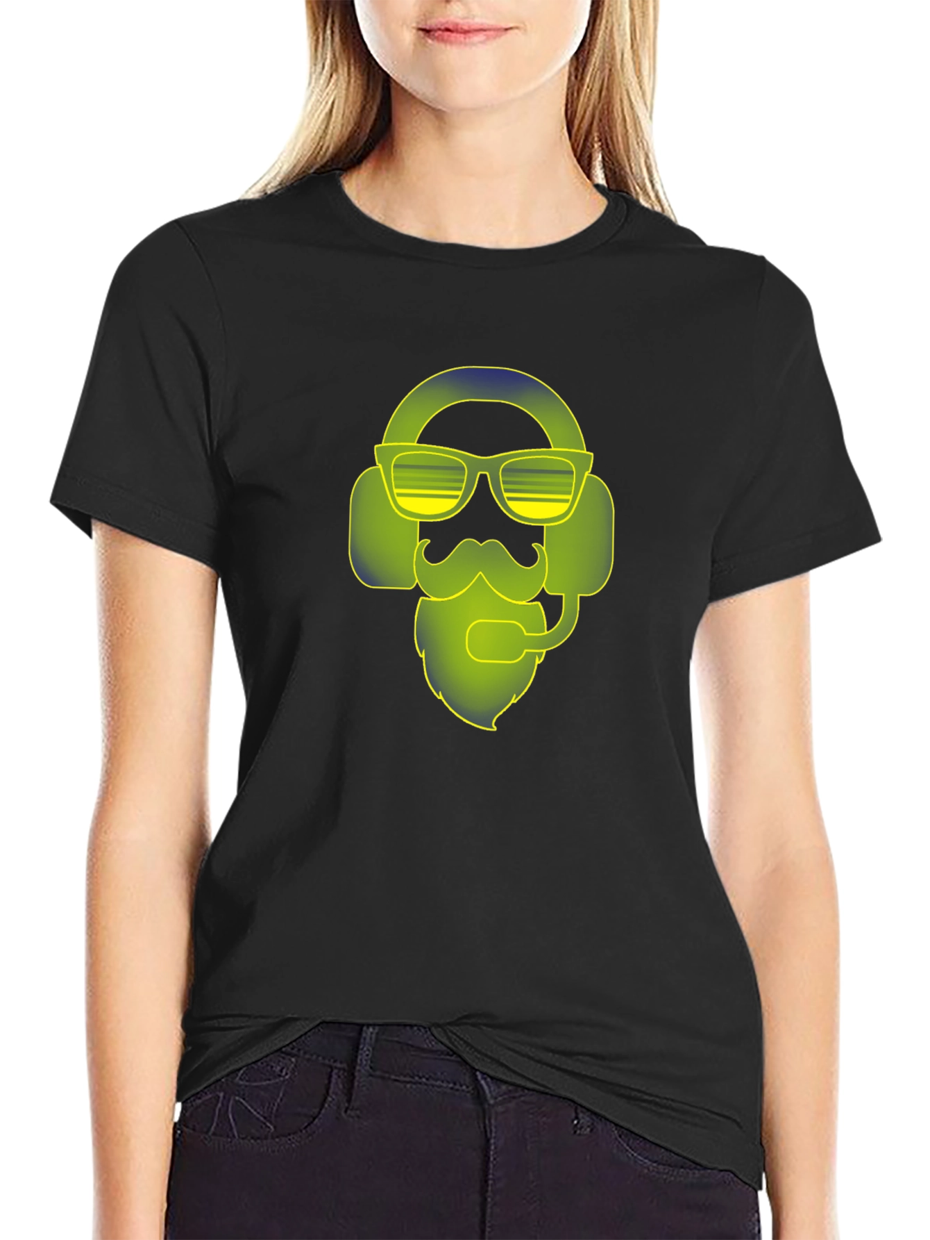 Black Gamer Beard T-Shirt - Cool Graphic Tee for Gaming Fans view 2