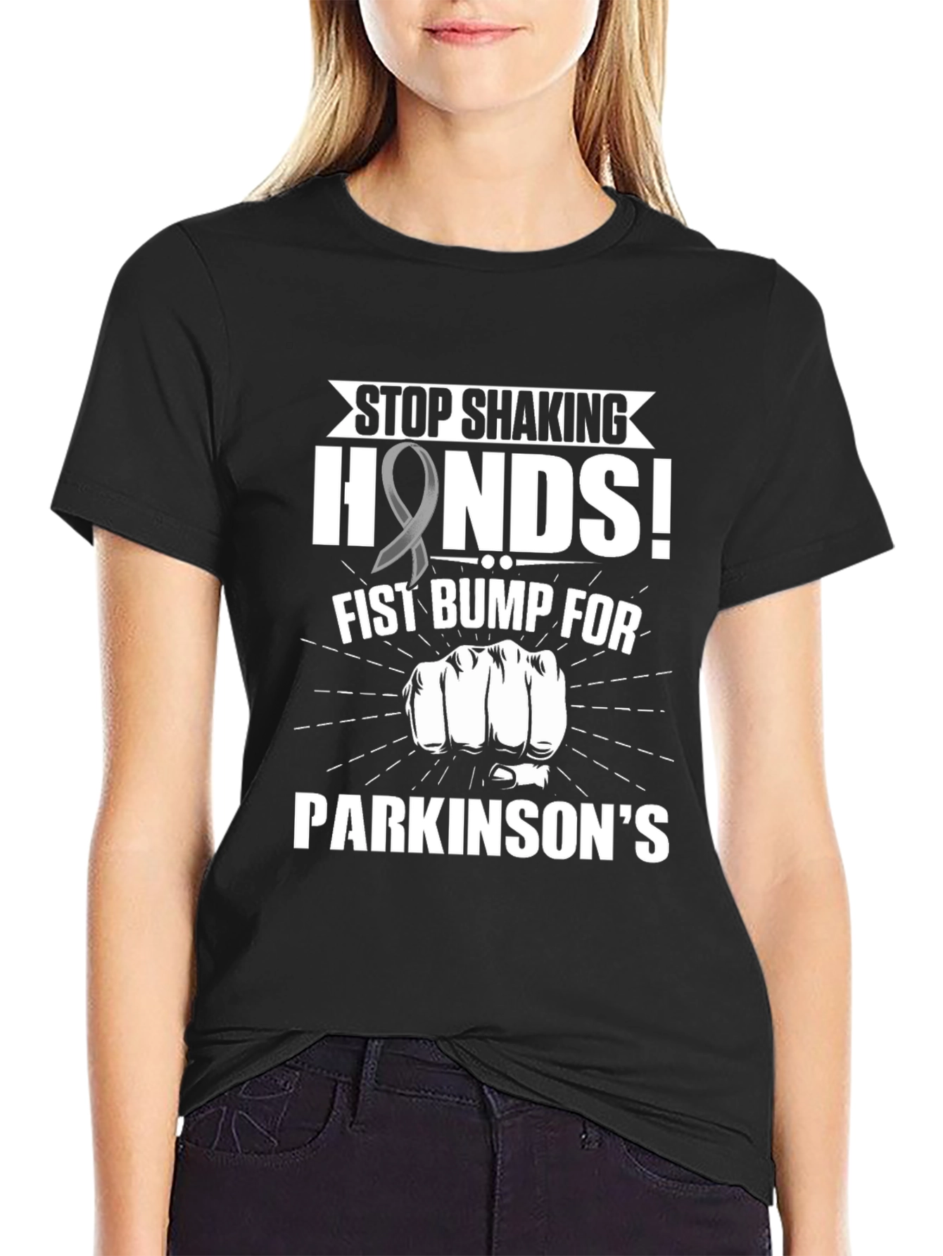Stop Shaking Hands Parkinson's Awareness T-Shirt - 2