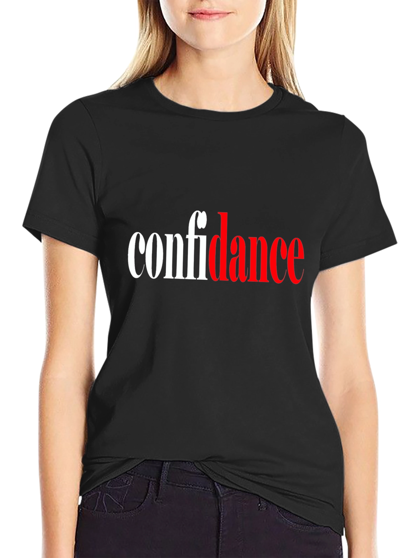 Black Confidence T-Shirt - Black Cotton Blend view 2