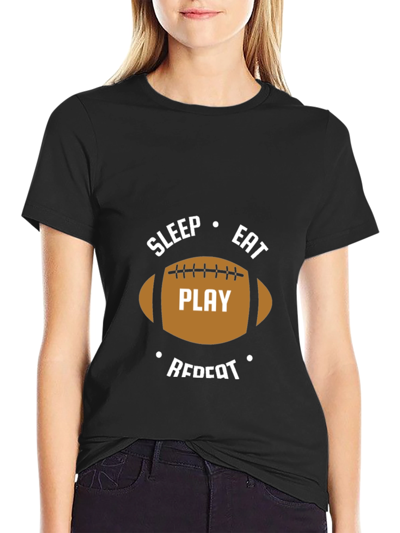 Black Sleep Eat Play Repeat Graphic Tee view 2