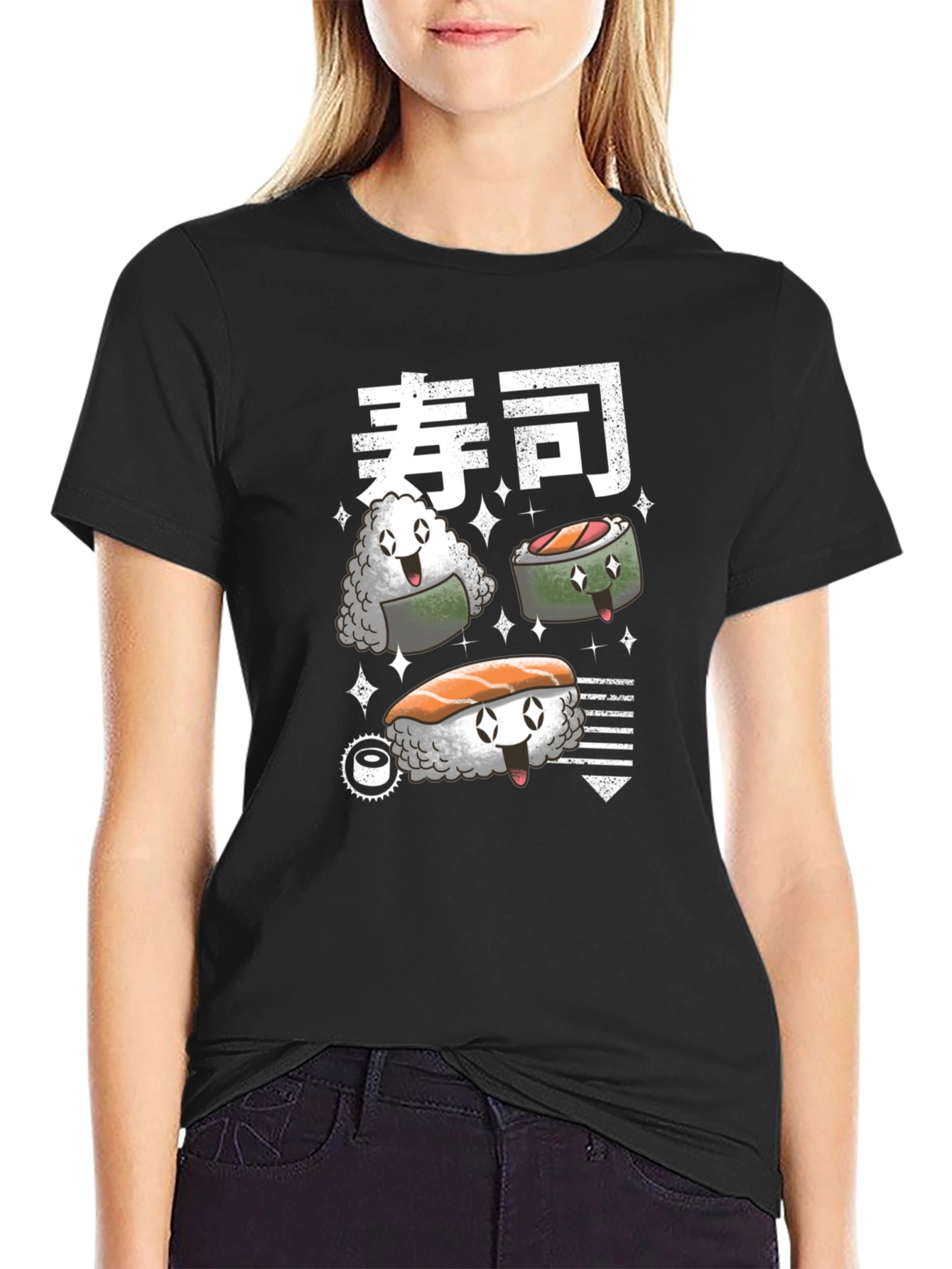 Black Sushi Squad T-Shirt - Kawaii Foodie Fashion view 2