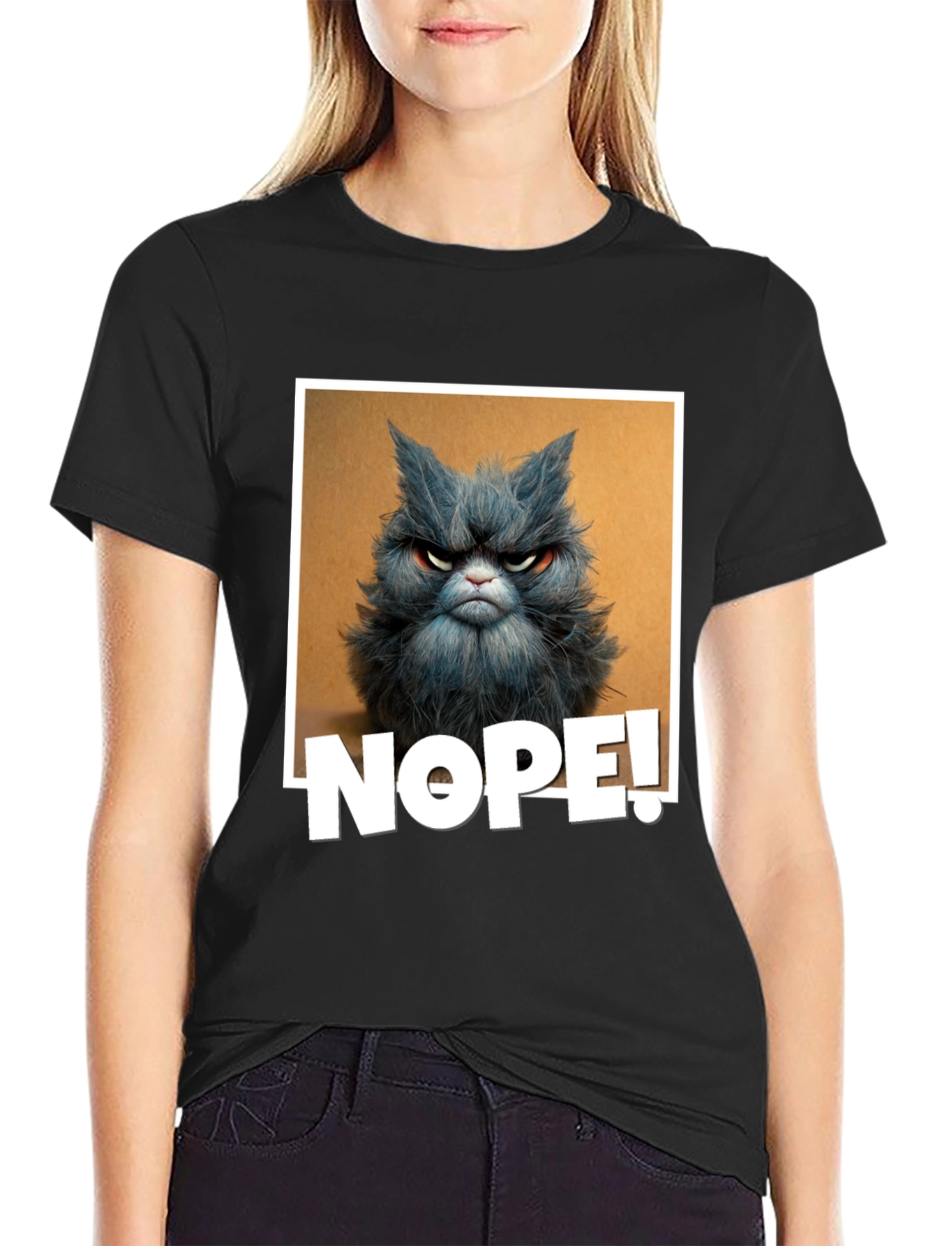 Black Grumpy Cat "NOPE!" Graphic Tee view 2