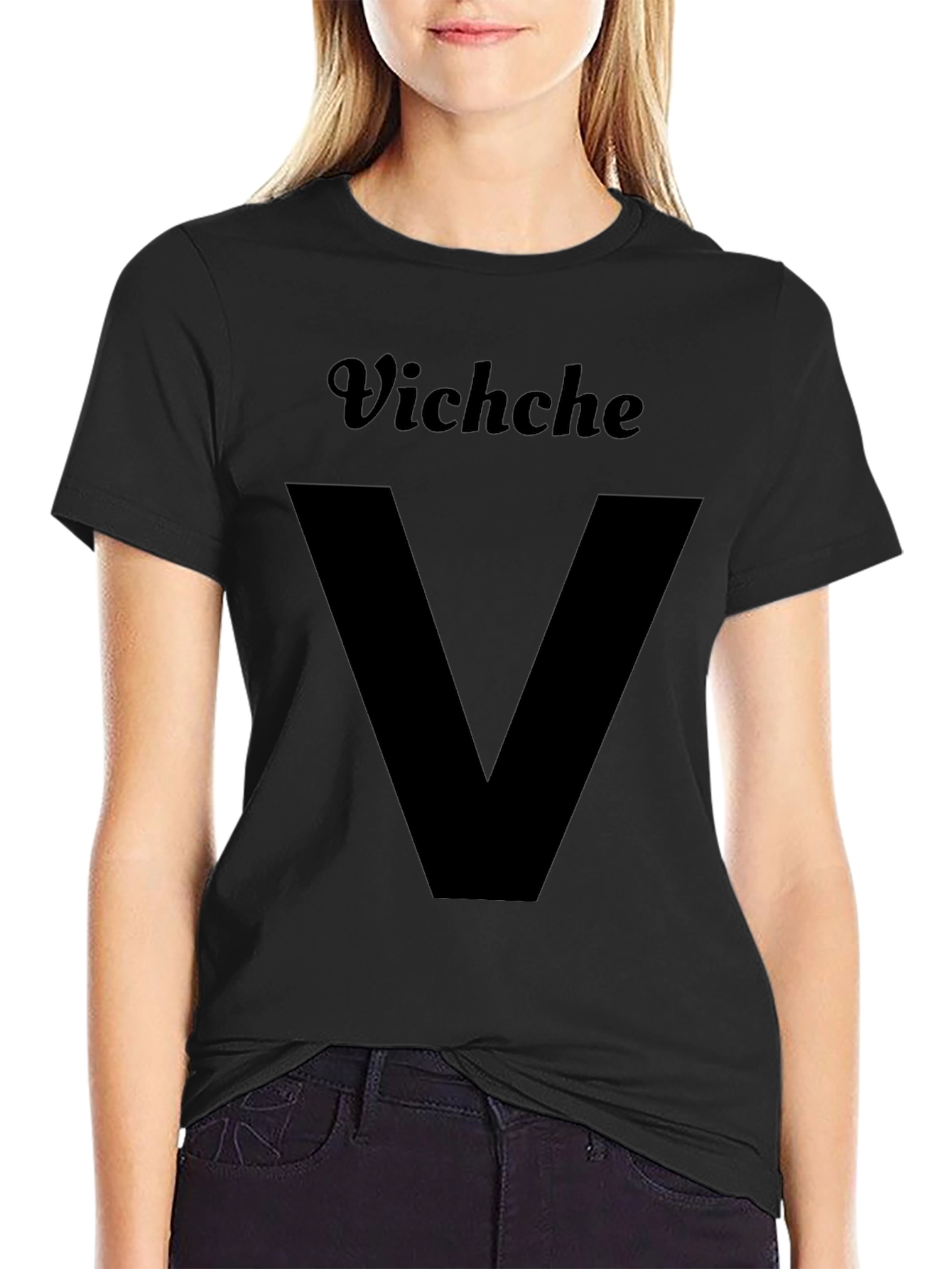 Black Vichche V Graphic T-Shirt - Black view 2