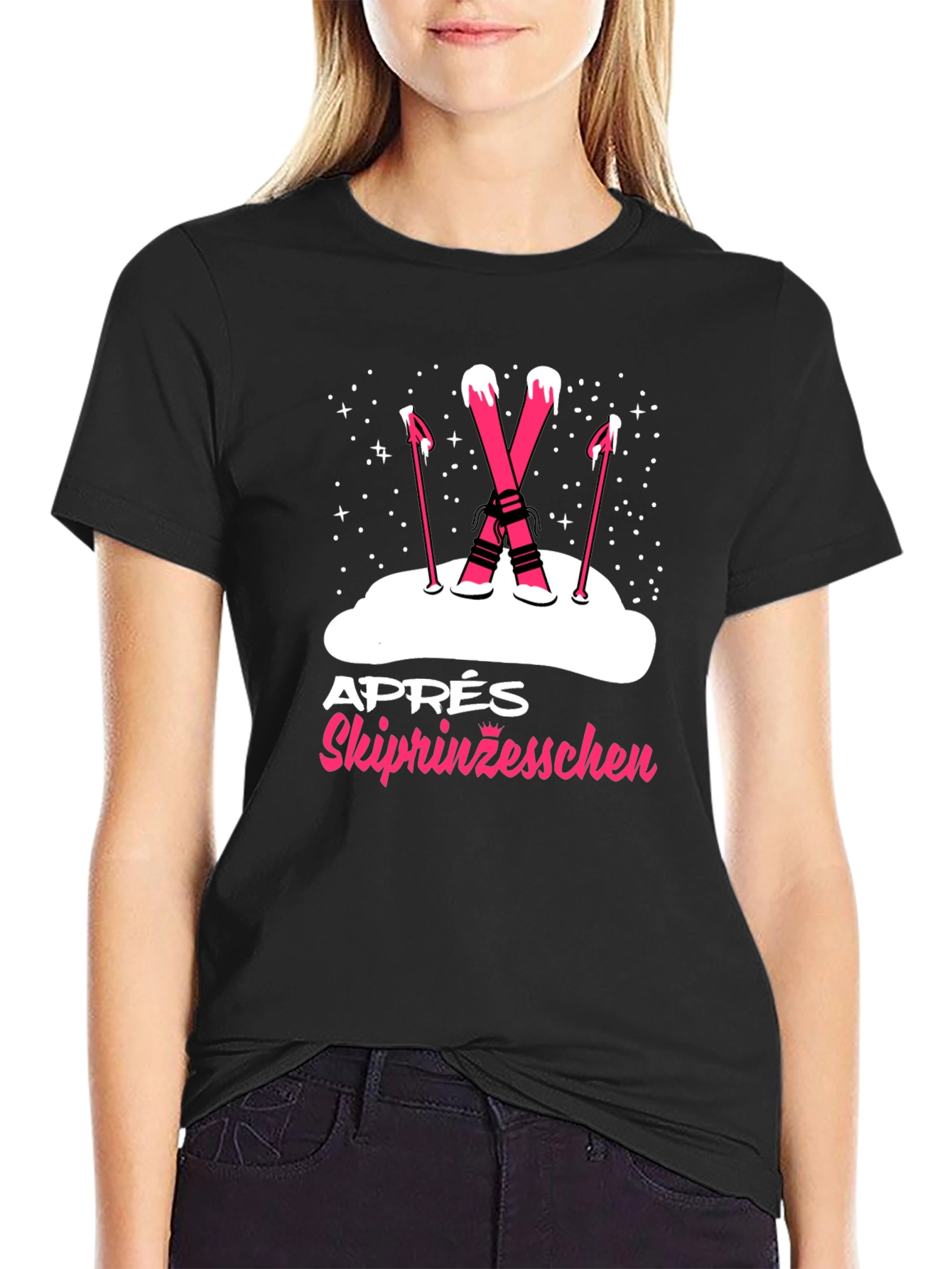 Black Ski Princess T-Shirt - Après Ski Style view 2