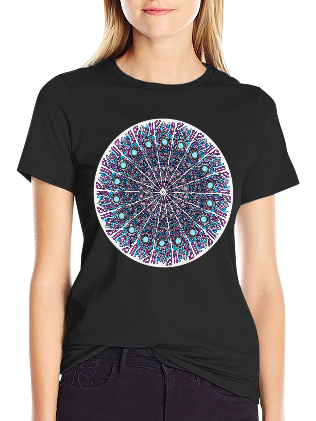 Black Mandala Graphic Tee - Stylish Unisex T-Shirt view 2