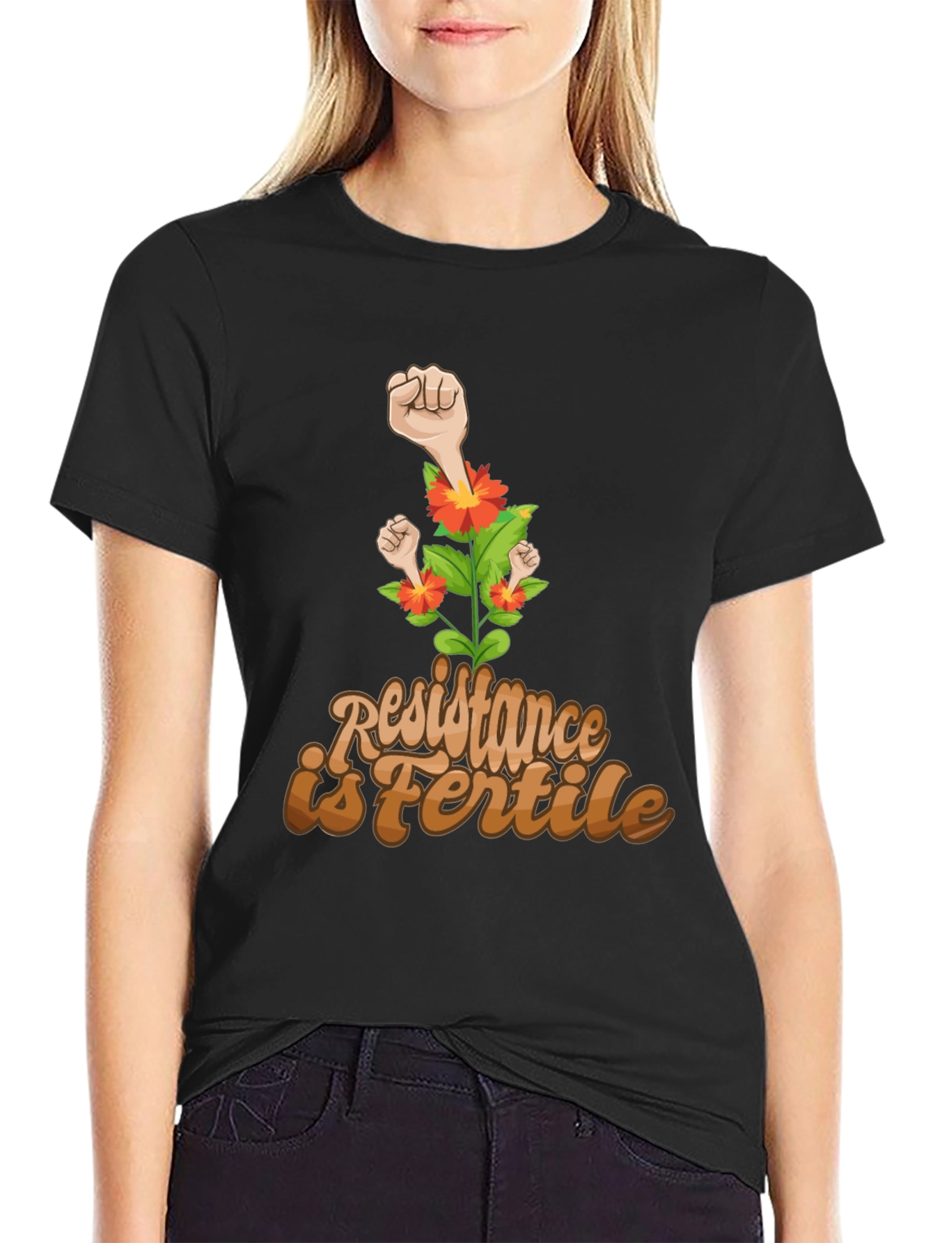Black Resistance Is Fertile Graphic Tee view 2
