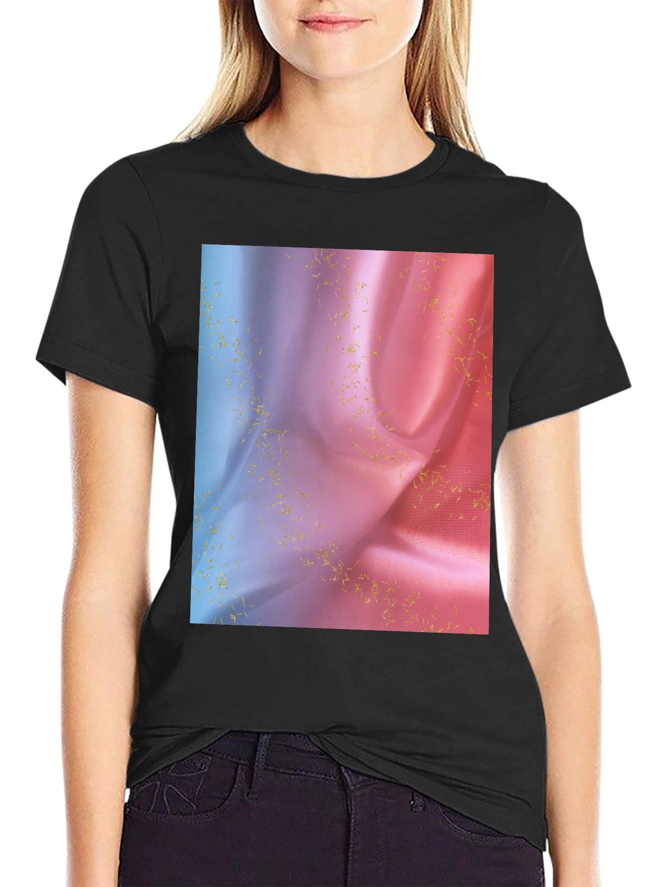Black Silk Gradient T-Shirt view 2