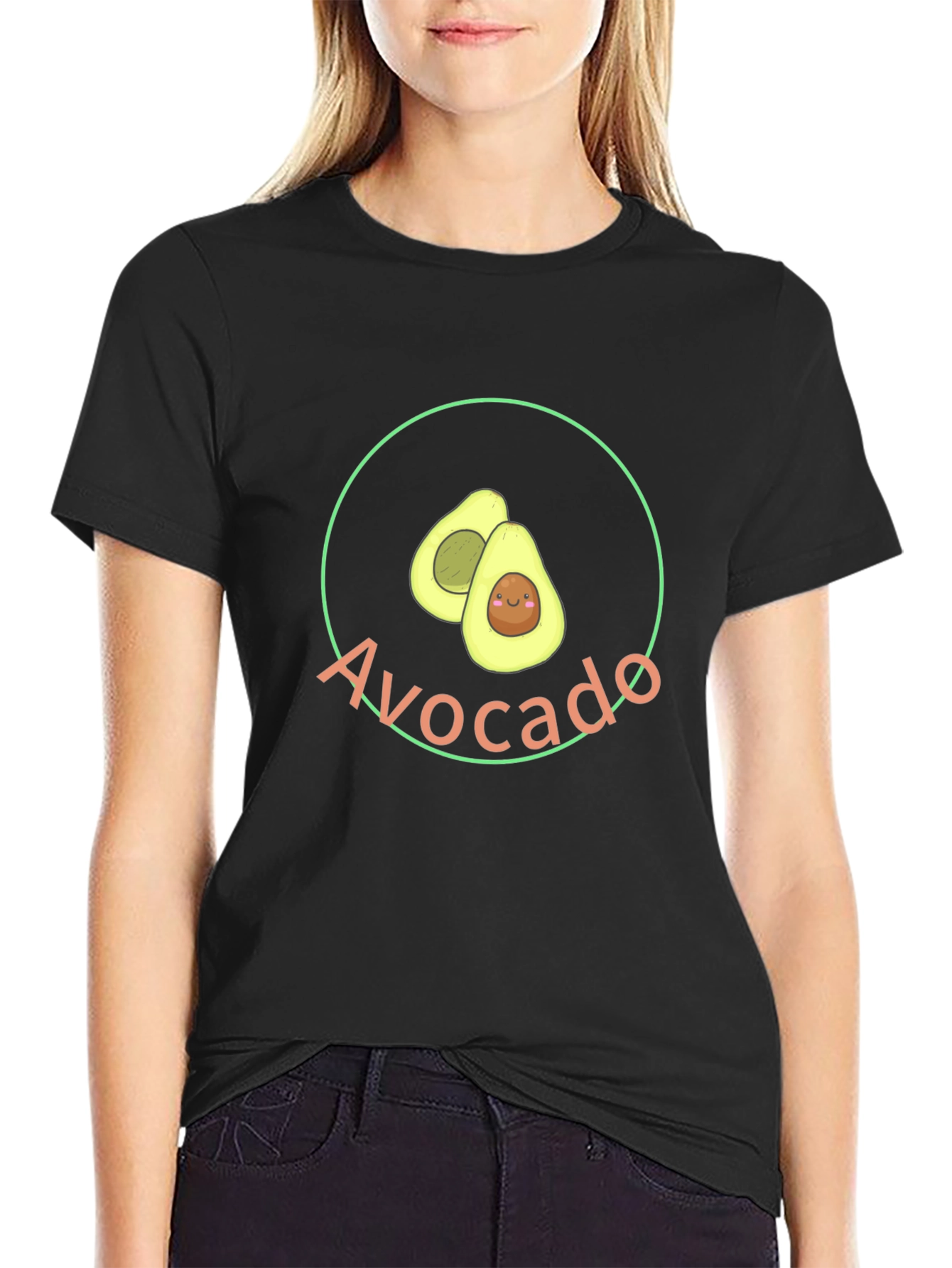 Black Avocado Graphic Tee - Trendy Unisex T-Shirt view 2